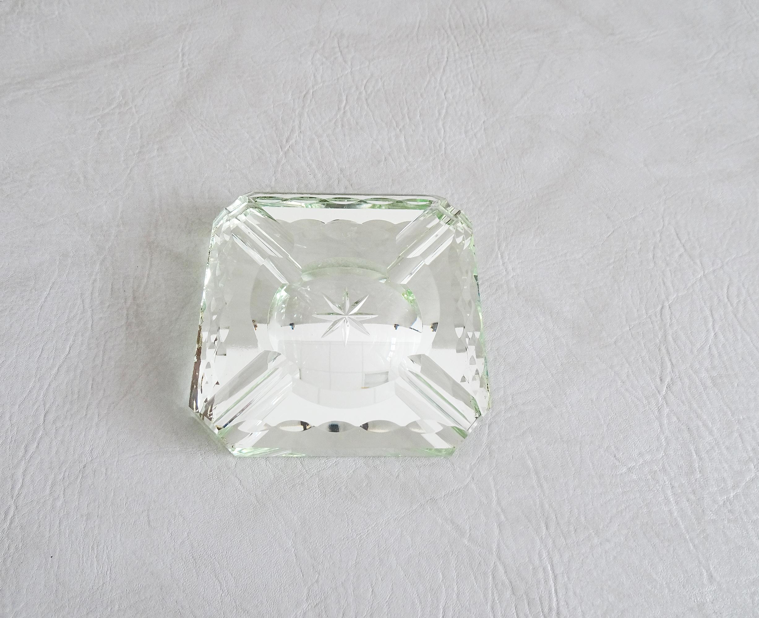 French Art Deco Jean Luce Ashtray Saint Gobain Glass, France, 1920s For Sale
