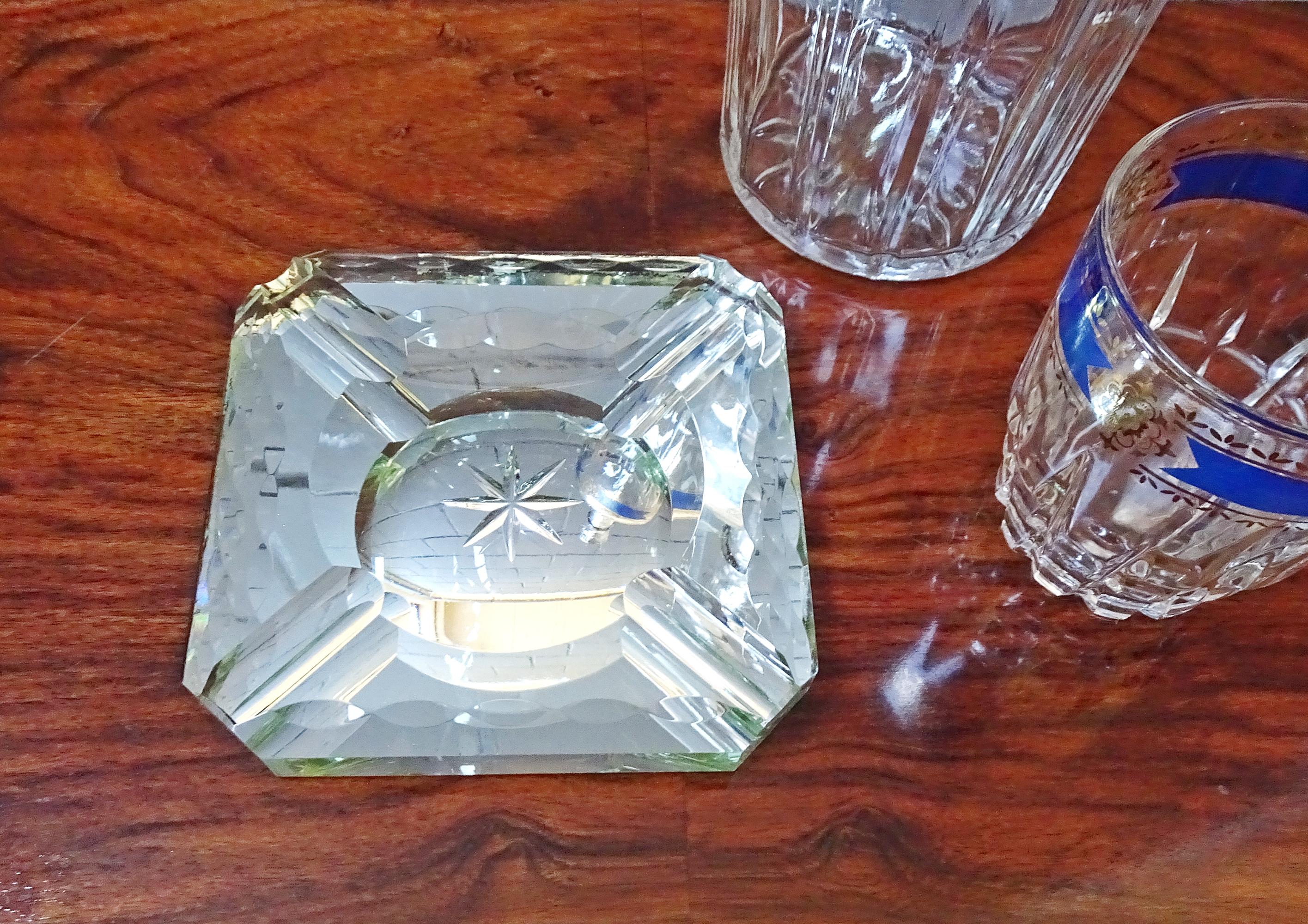 Hand-Crafted Art Deco Jean Luce Ashtray Saint Gobain Glass, France, 1920s For Sale