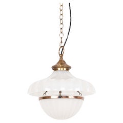 Art Deco Jefferson Moonstone Doriclite Opaline Glass Light Pendant, C.1930