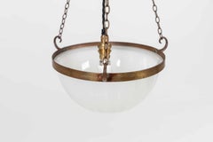 Art Deco Jefferson 'Moonstone' Milk Glass Plafonnier Lamp Pendant, c.1930