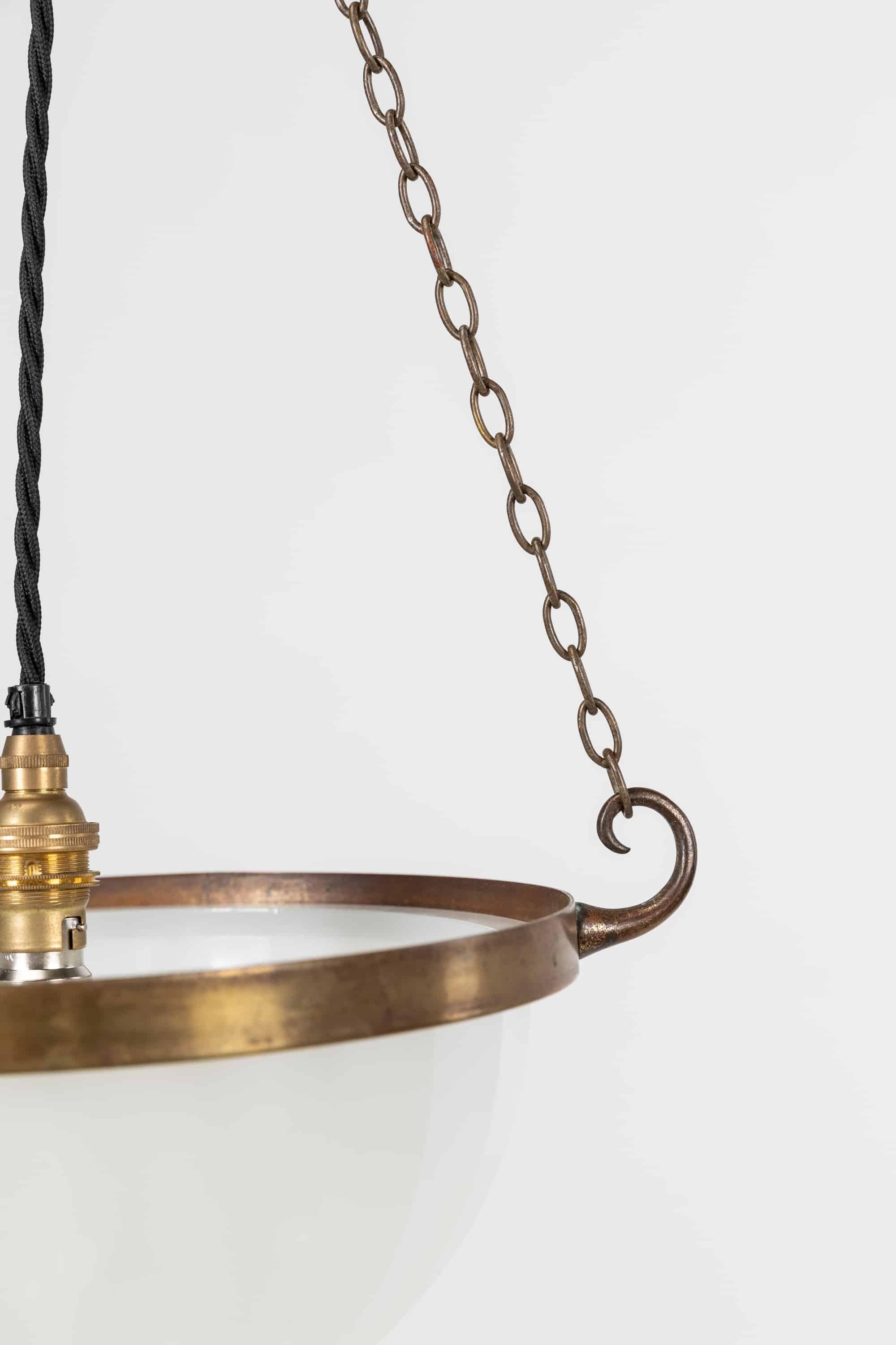 Pressed Art Deco Jefferson 'Moonstone' Milk Glass Plafonnier Lamp Pendant, c.1930