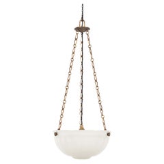 Plafonnier Art Déco Jefferson « Moonstone » en verre opalin, vers 1930