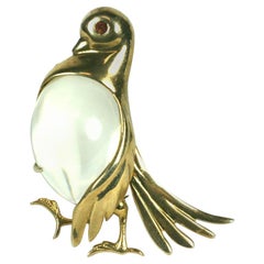 Art Deco Jelly Belly Pigeon Brooch