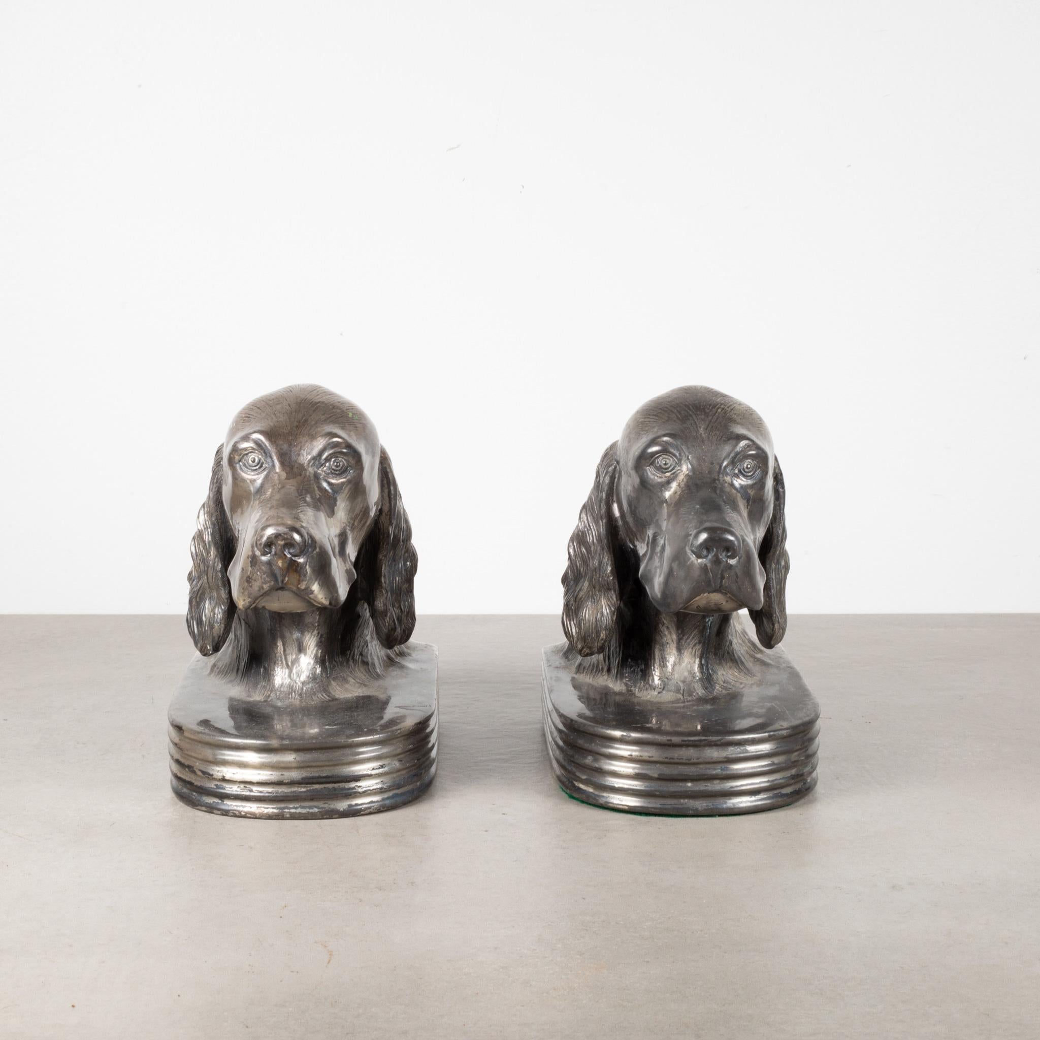 Art Deco Jennings Brothers Irish Setter Dog Bookends, c.1920-1930 In Good Condition In San Francisco, CA
