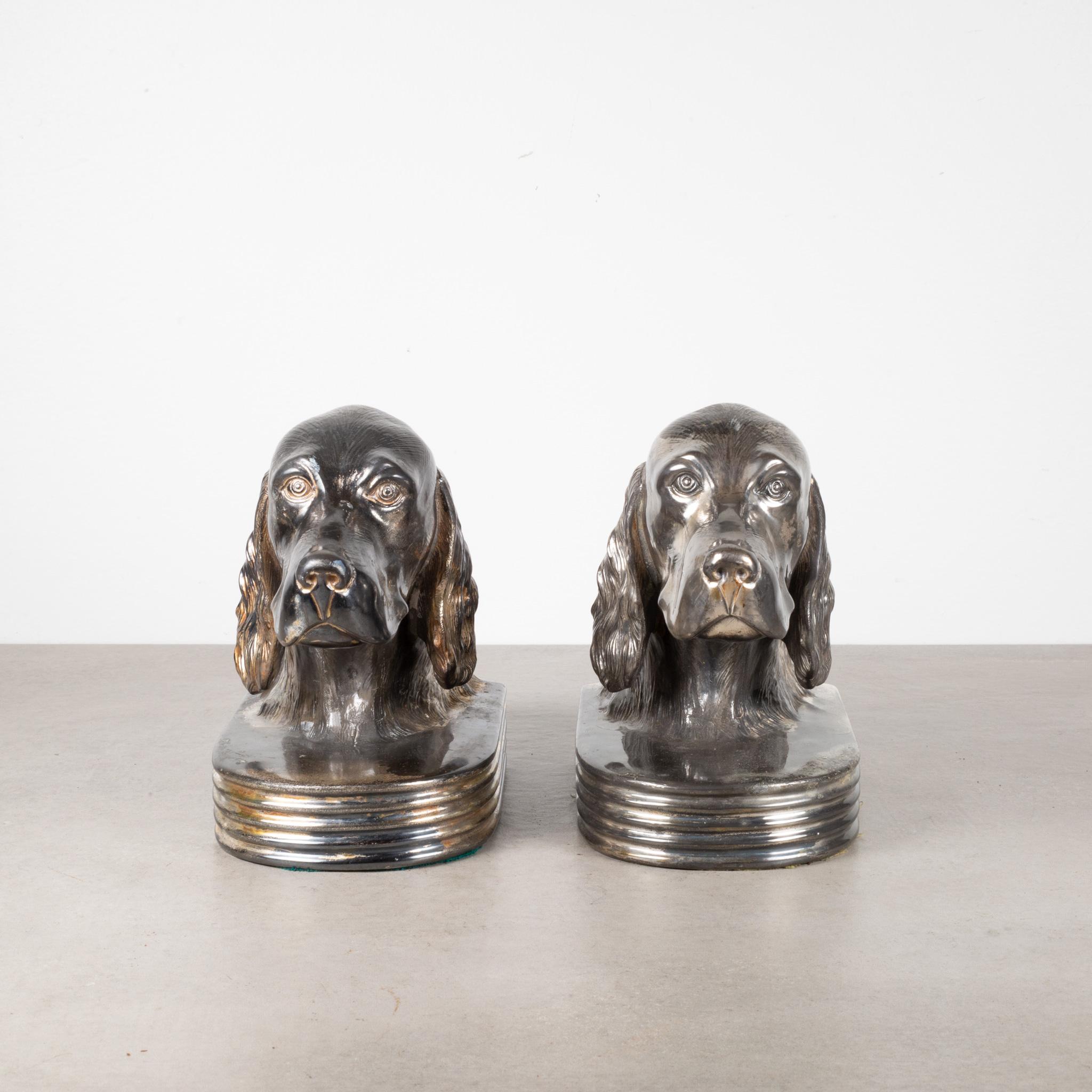 Art Deco Jennings Brothers Irish Setter Dog Bookends, C.1920-1930 In Good Condition In San Francisco, CA