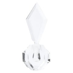 Art Deco Jewel Cut Prismatic Translucent Crystal Perfume Bottle