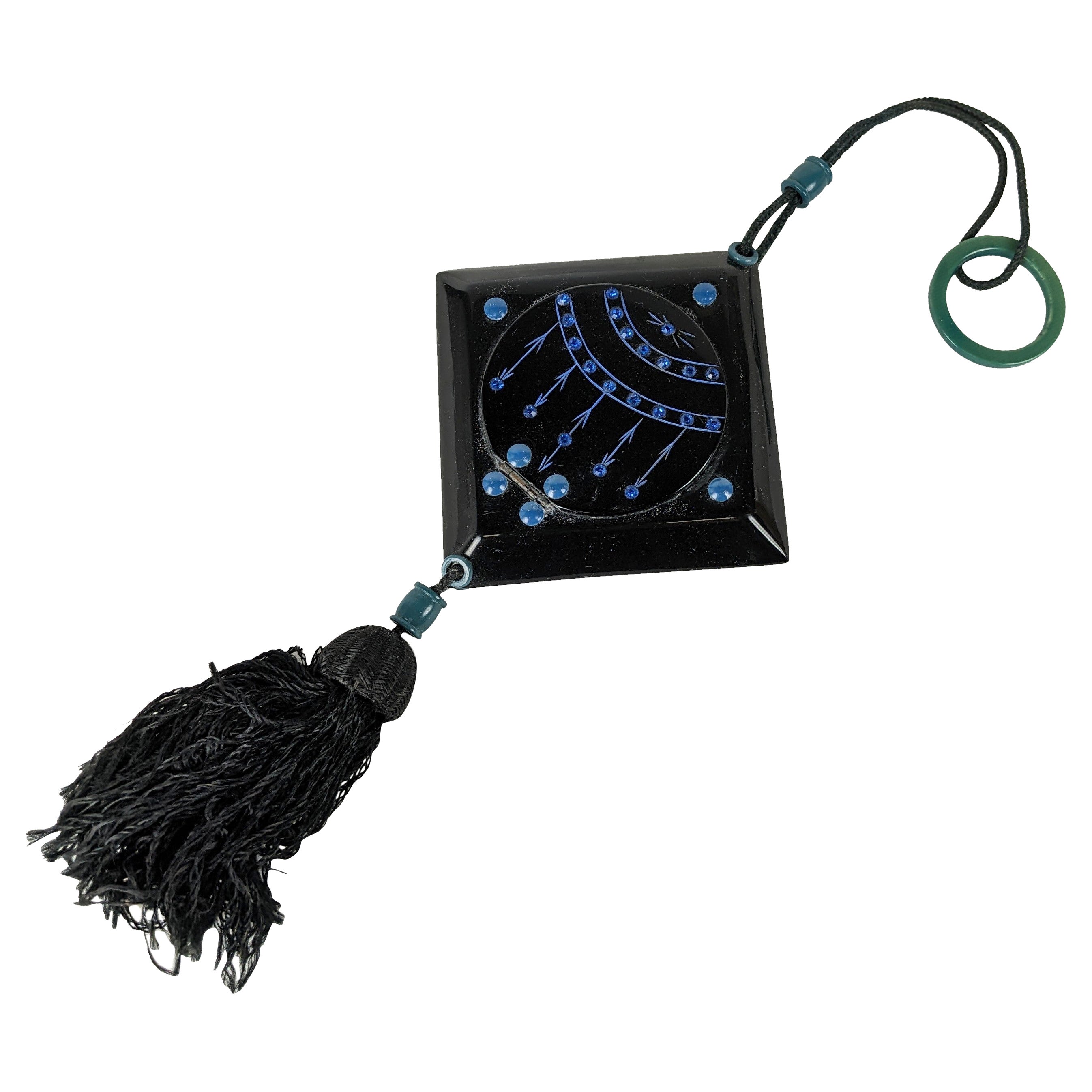Minaudière Flapper Art Déco en bakélite ornée de bijoux