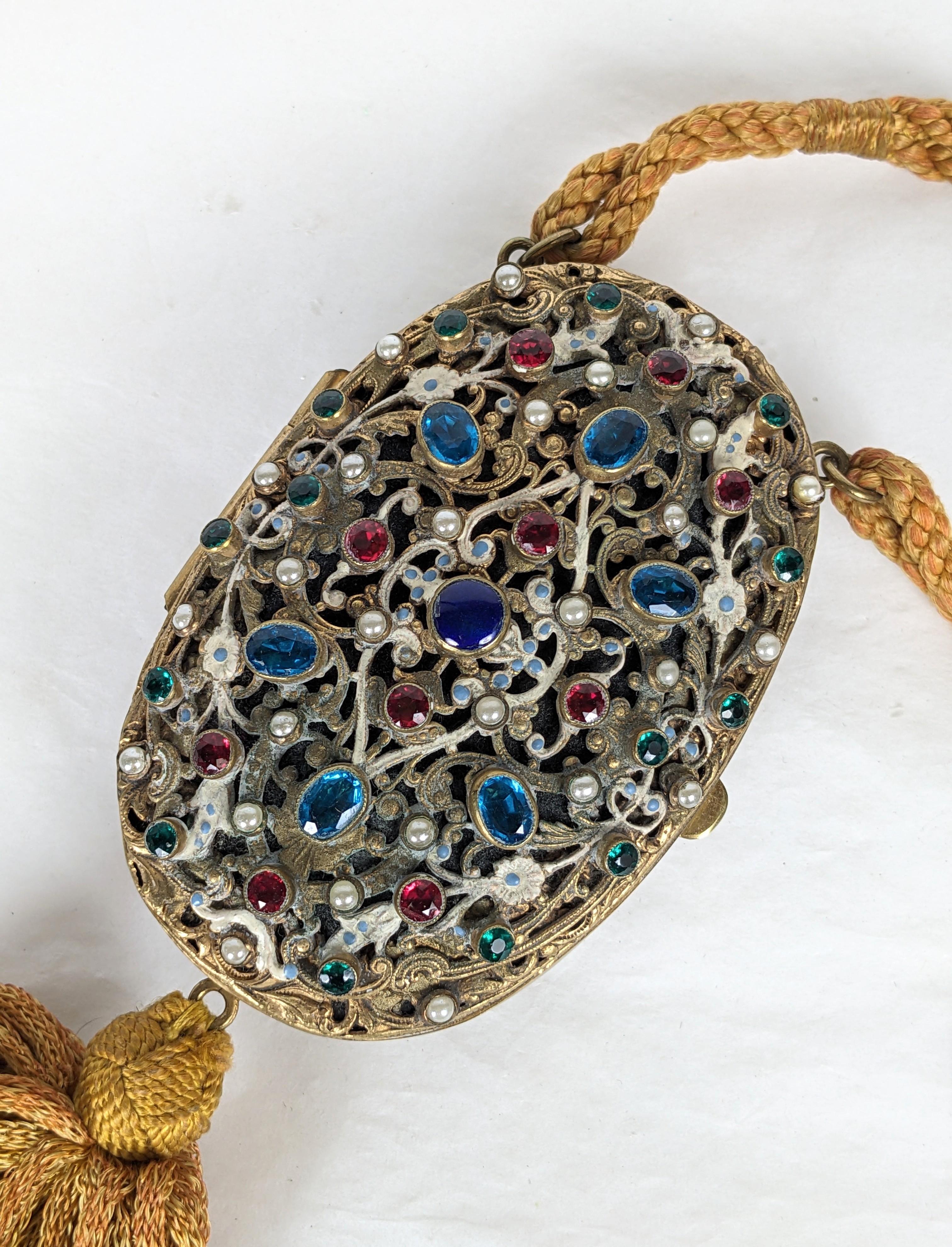 Art Deco Jeweled Czech Minaudiere In Good Condition For Sale In New York, NY
