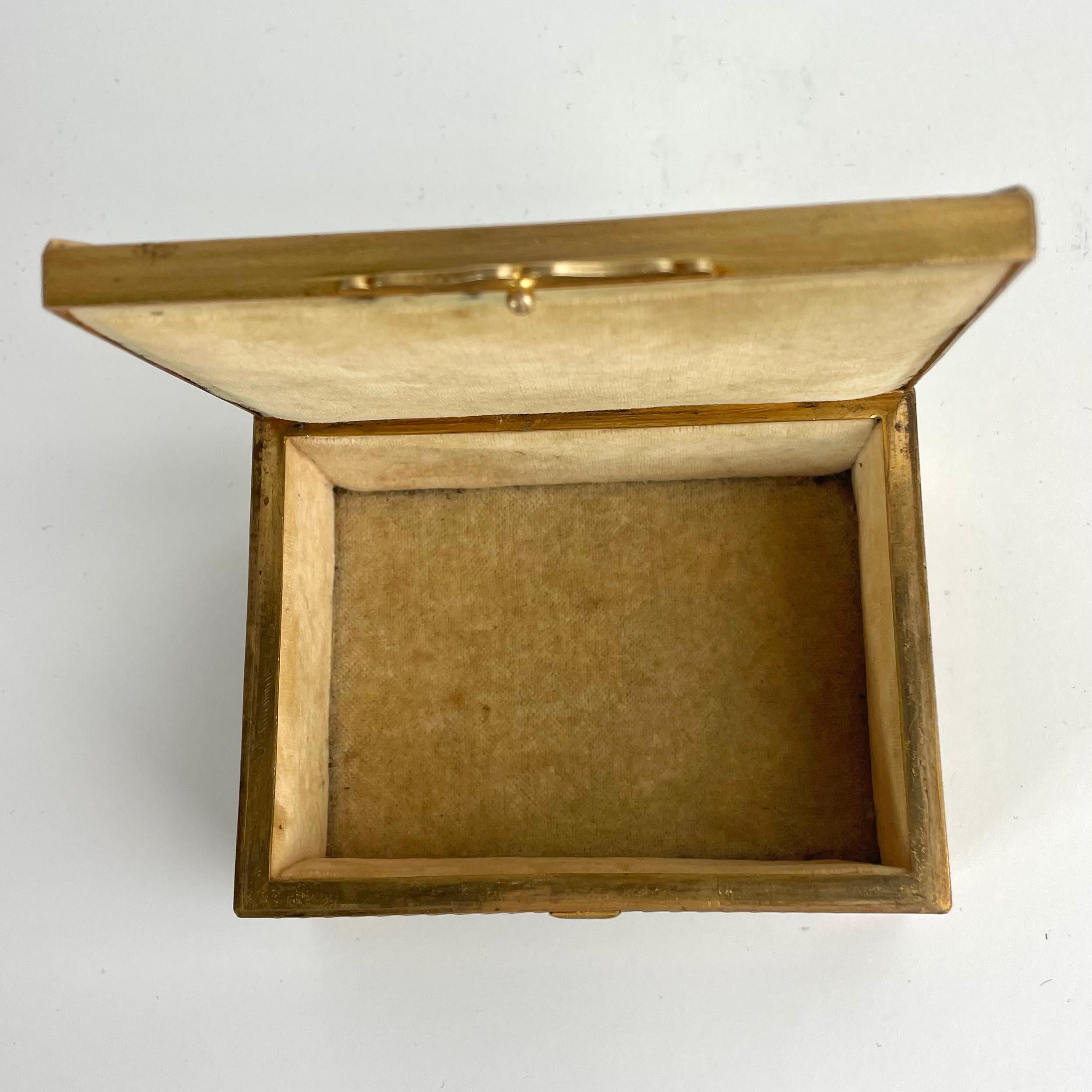 Art Deco-Schmuckkästchen aus Holz und vergoldetem Messing - Frankreich, 1920-30er Jahre im Angebot 4