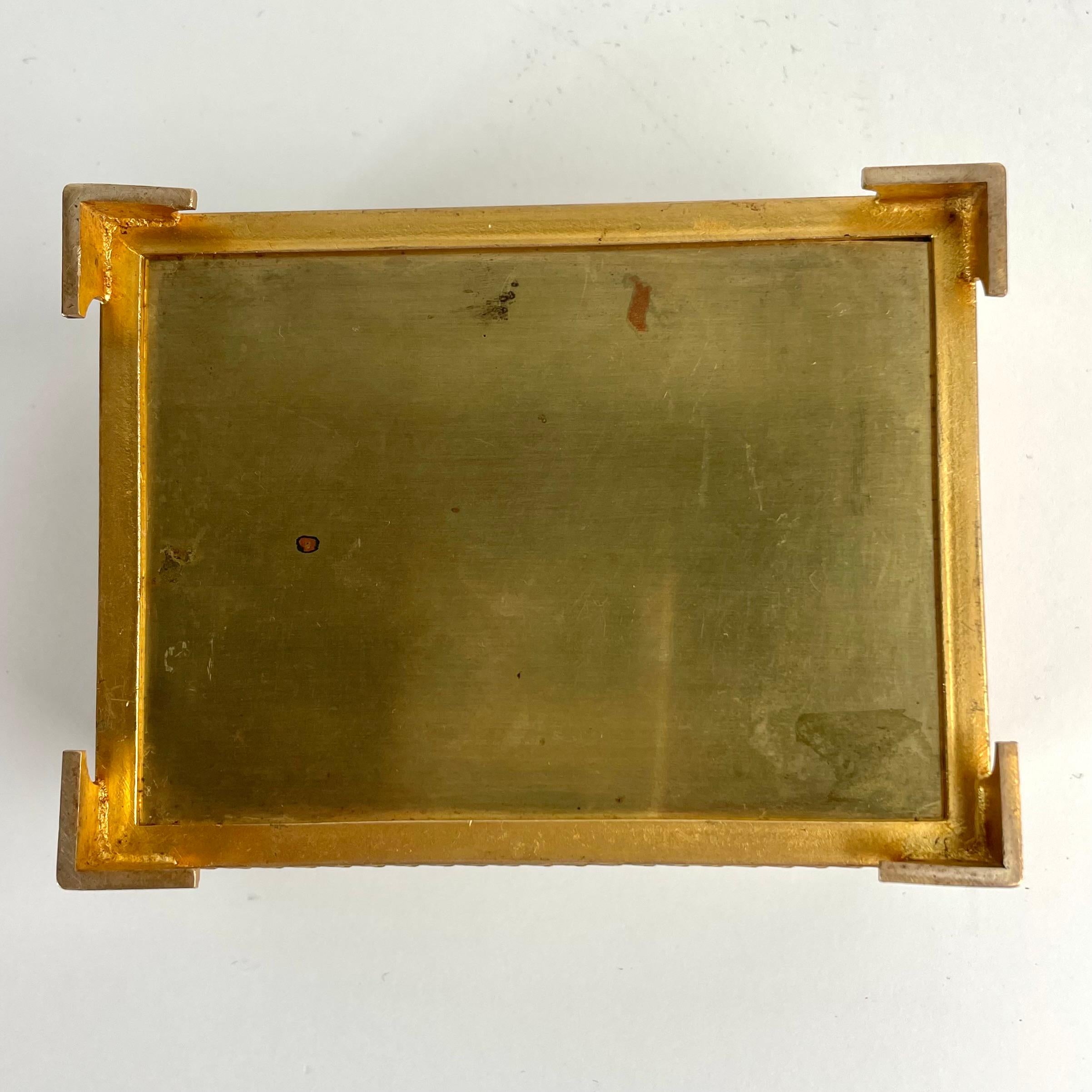 Art Deco-Schmuckkästchen aus Holz und vergoldetem Messing - Frankreich, 1920-30er Jahre im Angebot 7
