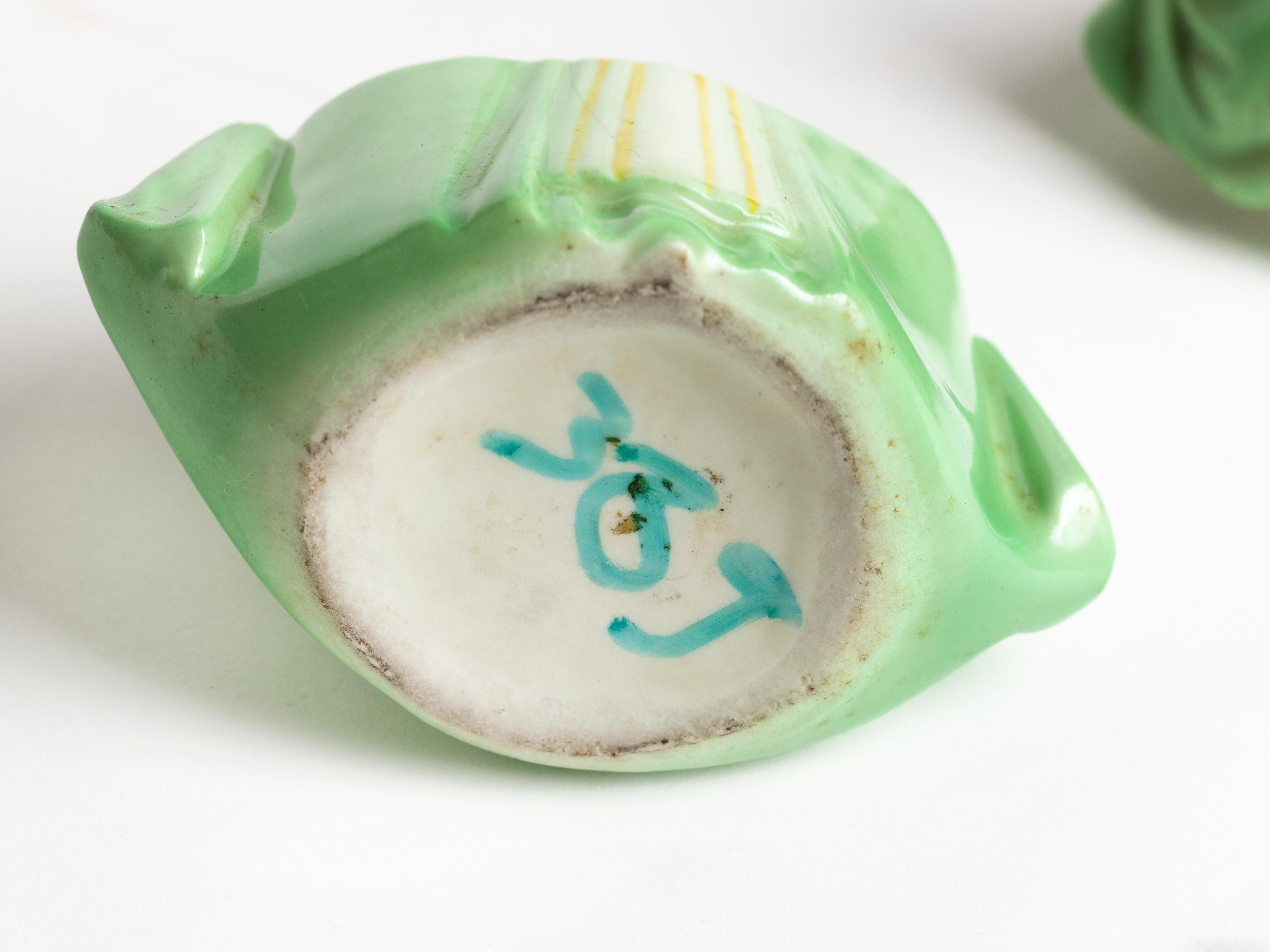 Boîte à bijoux Art Deco Madame Pompadour, porcelaine vert clair, années 1920 en vente 3
