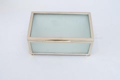 Art Deco Jewelry Box nickel and glass around 1920s