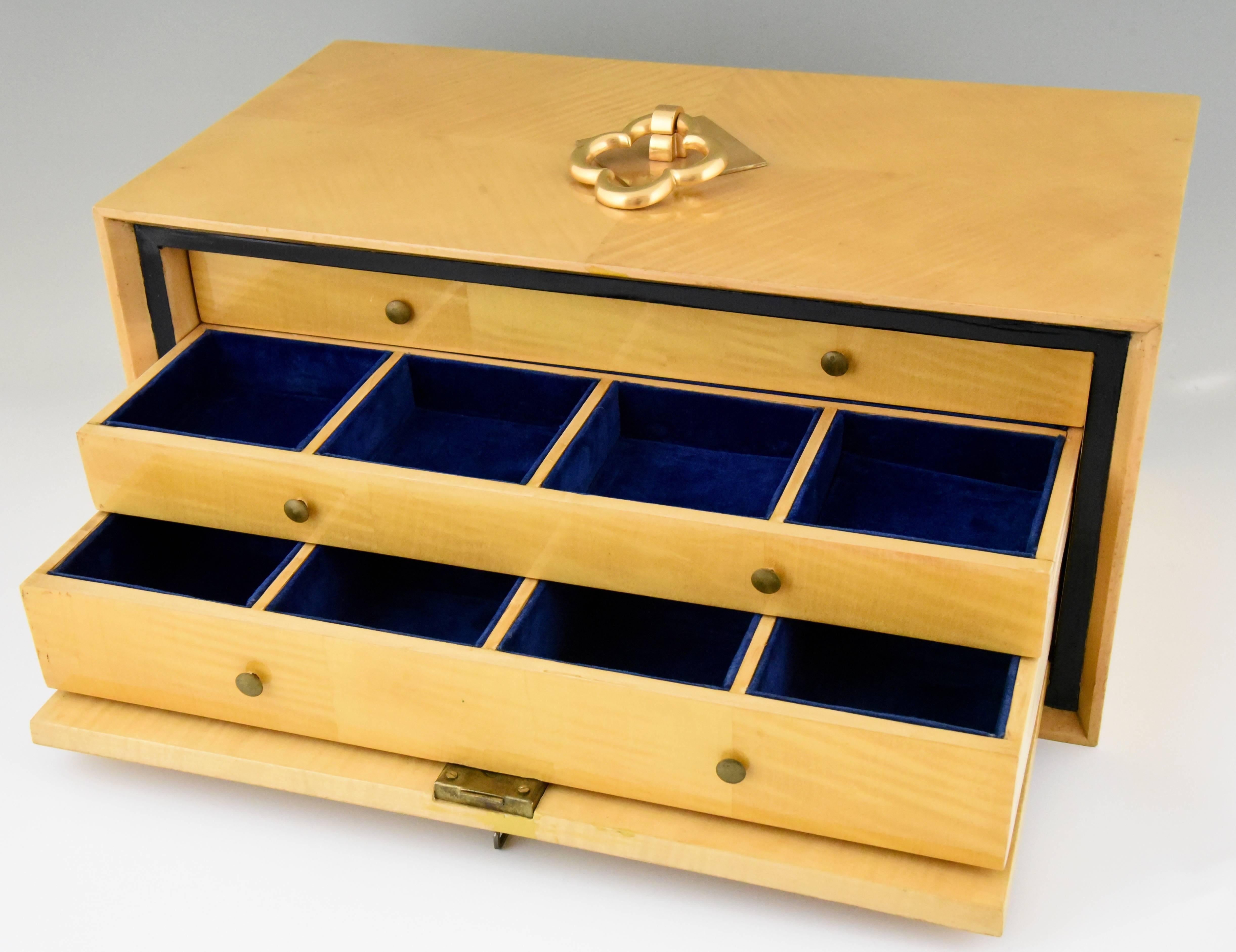 Art Deco Jewelry Box with Three Drawers, France, 1930 In Good Condition In Antwerp, BE