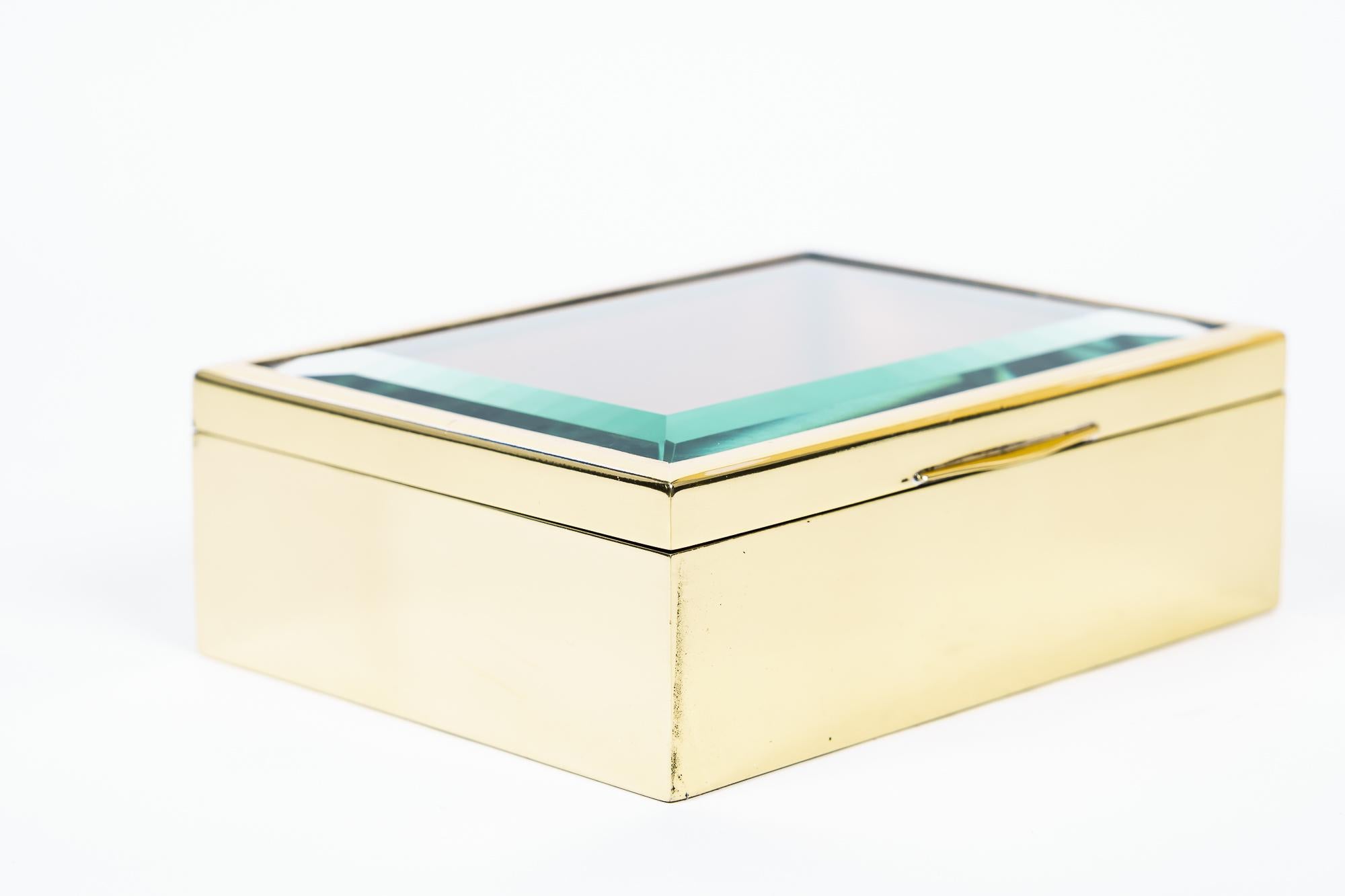 Austrian Art Deco Jewelry Boxes with Facetted Glass, Vienna, Around 1920s For Sale