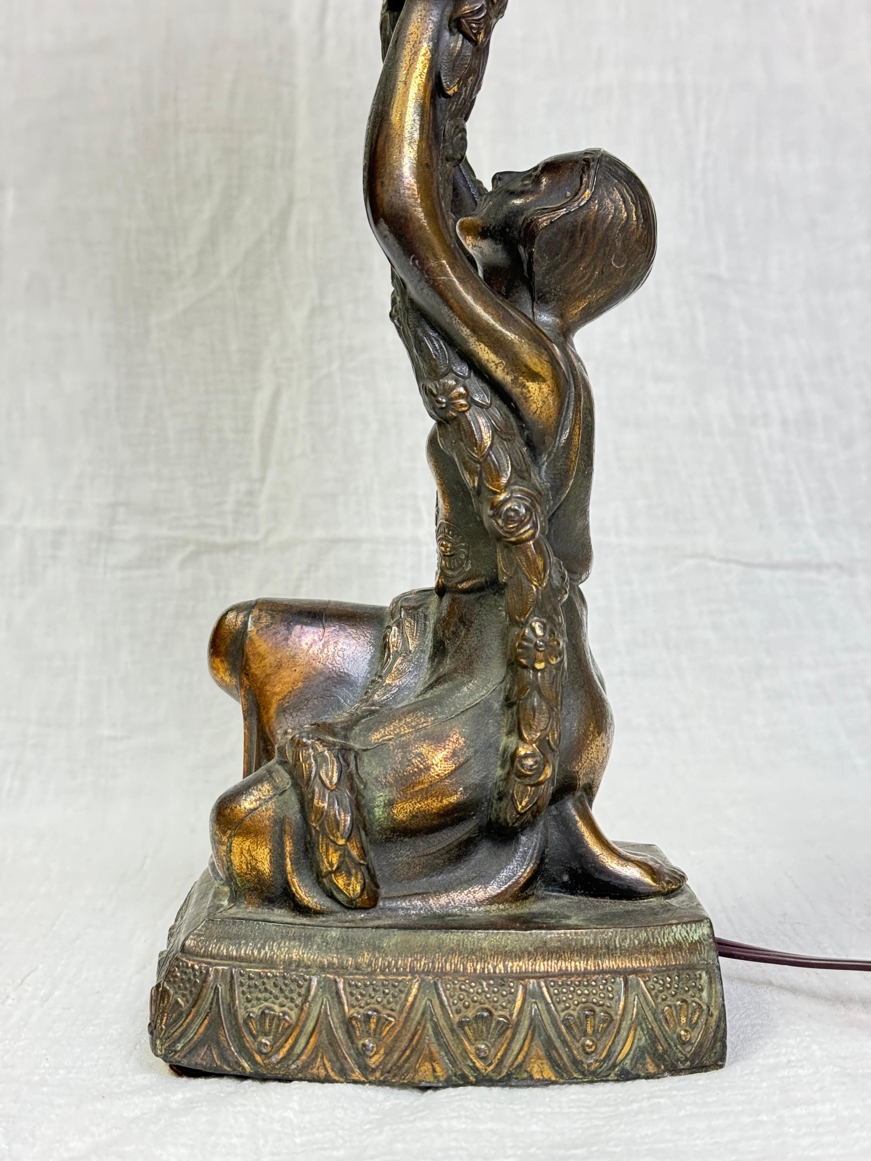 Art Deco Joan Of Arc Table Lamp by La Belle For Sale 8