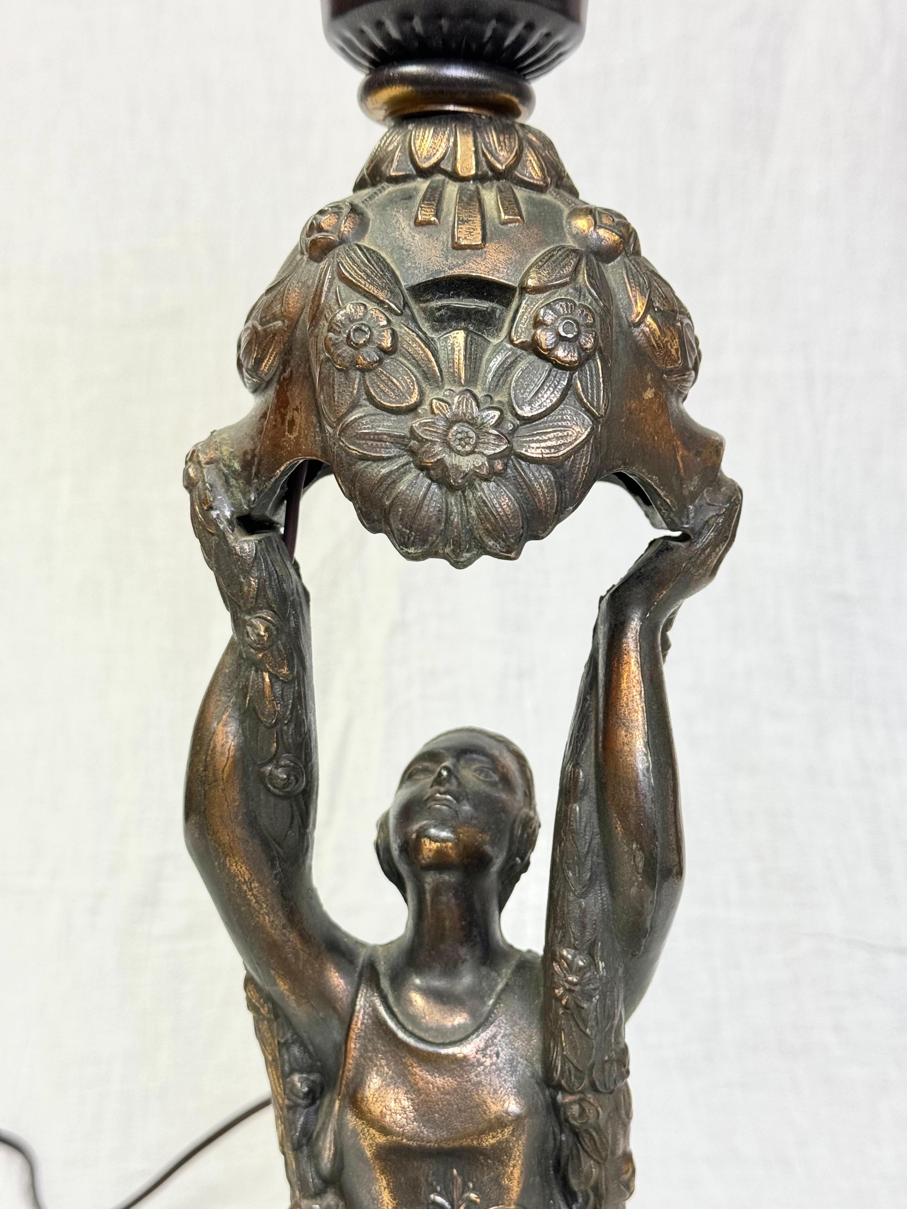 Art Deco Joan Of Arc Table Lamp by La Belle For Sale 3