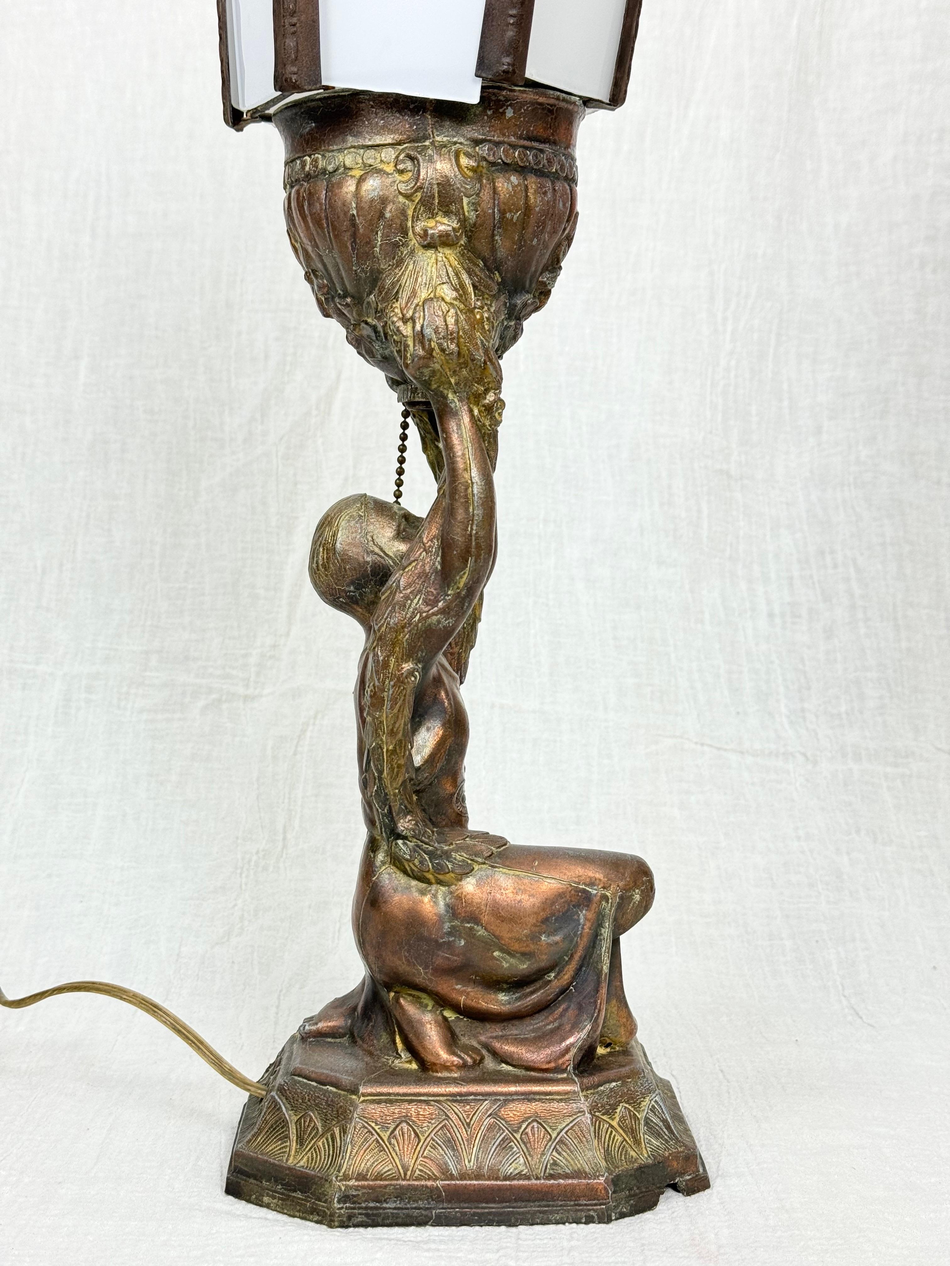 Early 20th Century Art Deco Joan of Arc Table Lamp