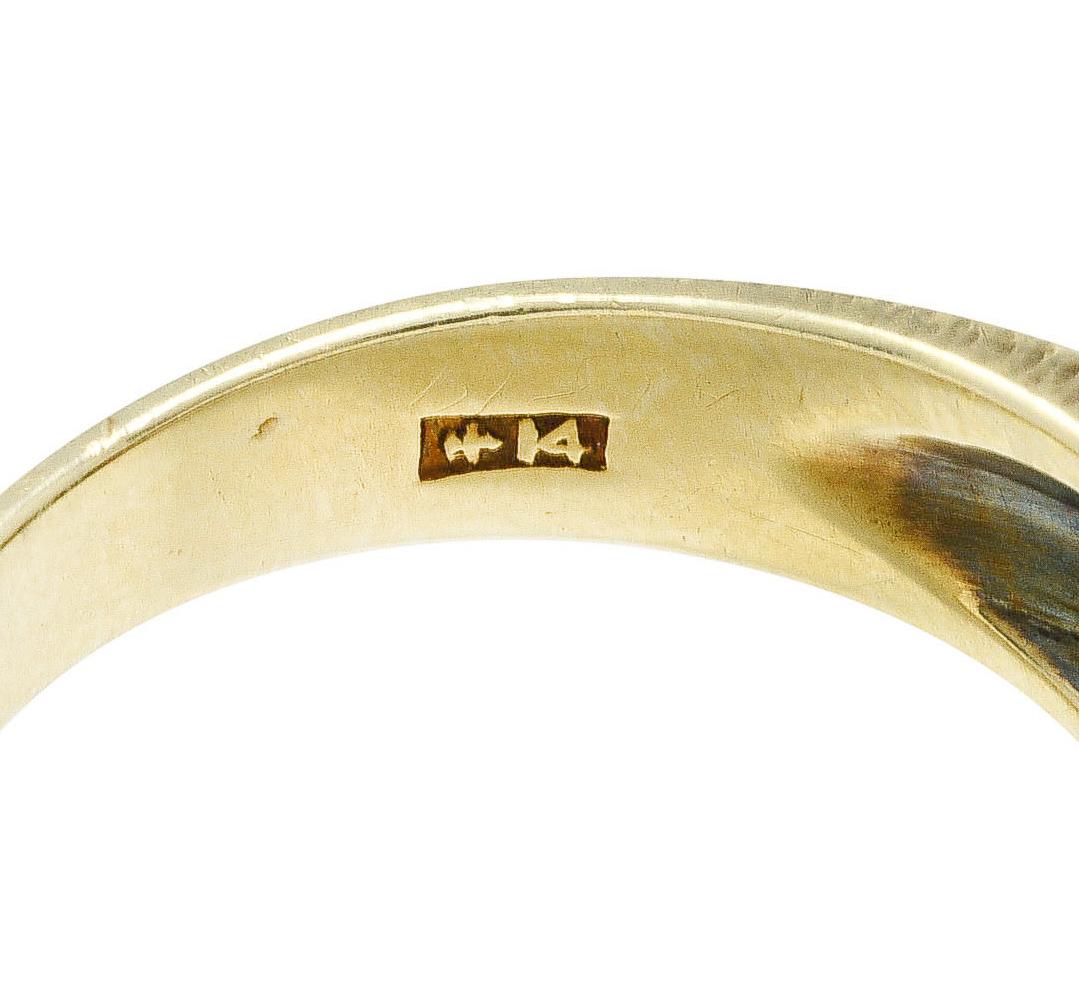 Women's or Men's Art Deco Jones & Woodland Co. Almandite Garnet 14 Karat Two-Tone Gold Men's Ring