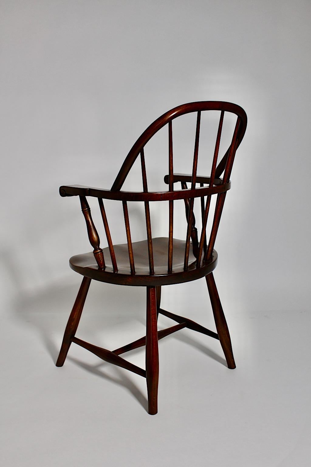 Art Deco Frank Josef Frank Thonet Vintage Chocolate Brown Quattro poltrone Windsor c1925 in vendita 4
