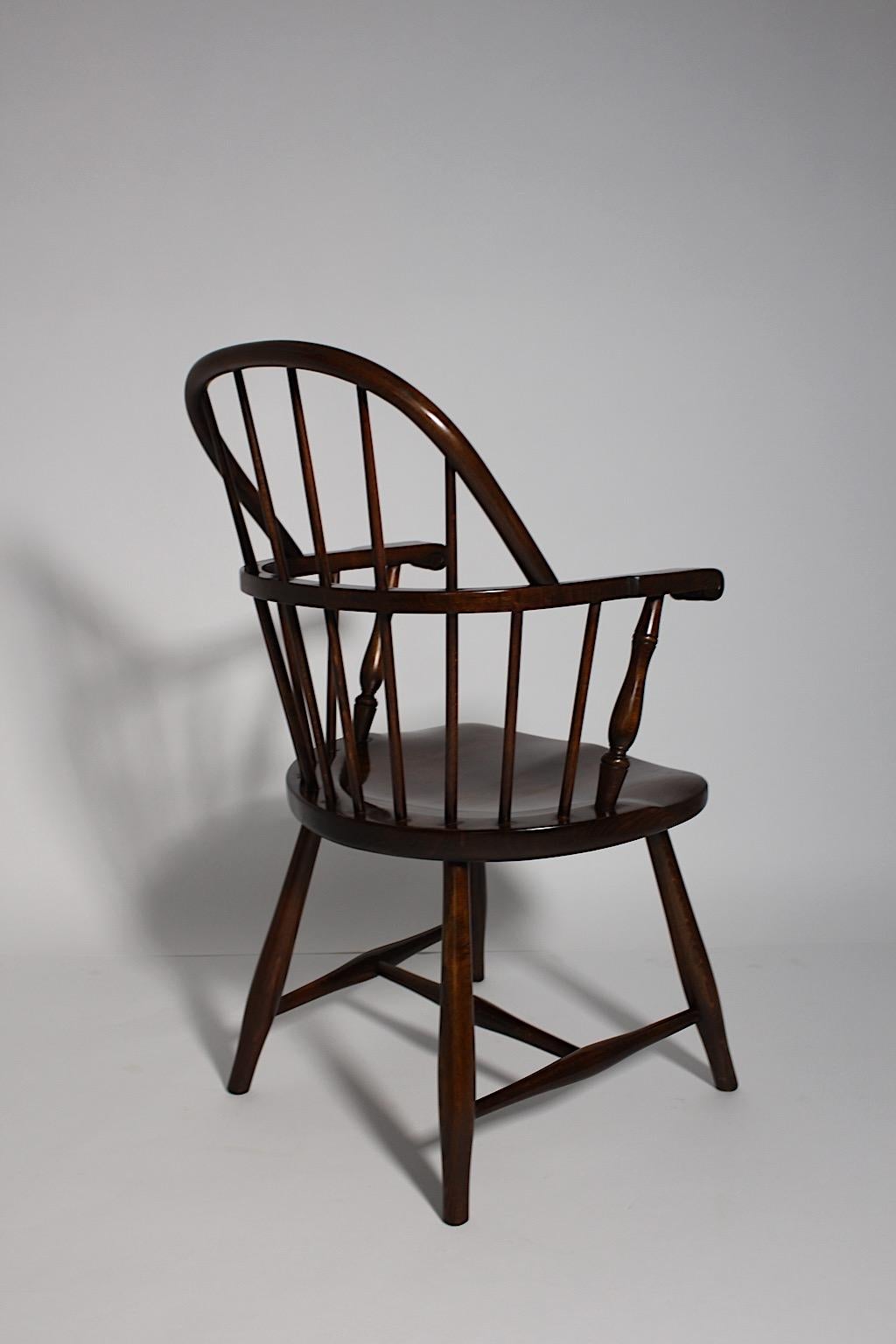 Art Deco Frank Josef Frank Thonet Vintage Chocolate Brown Quattro poltrone Windsor c1925 in vendita 5