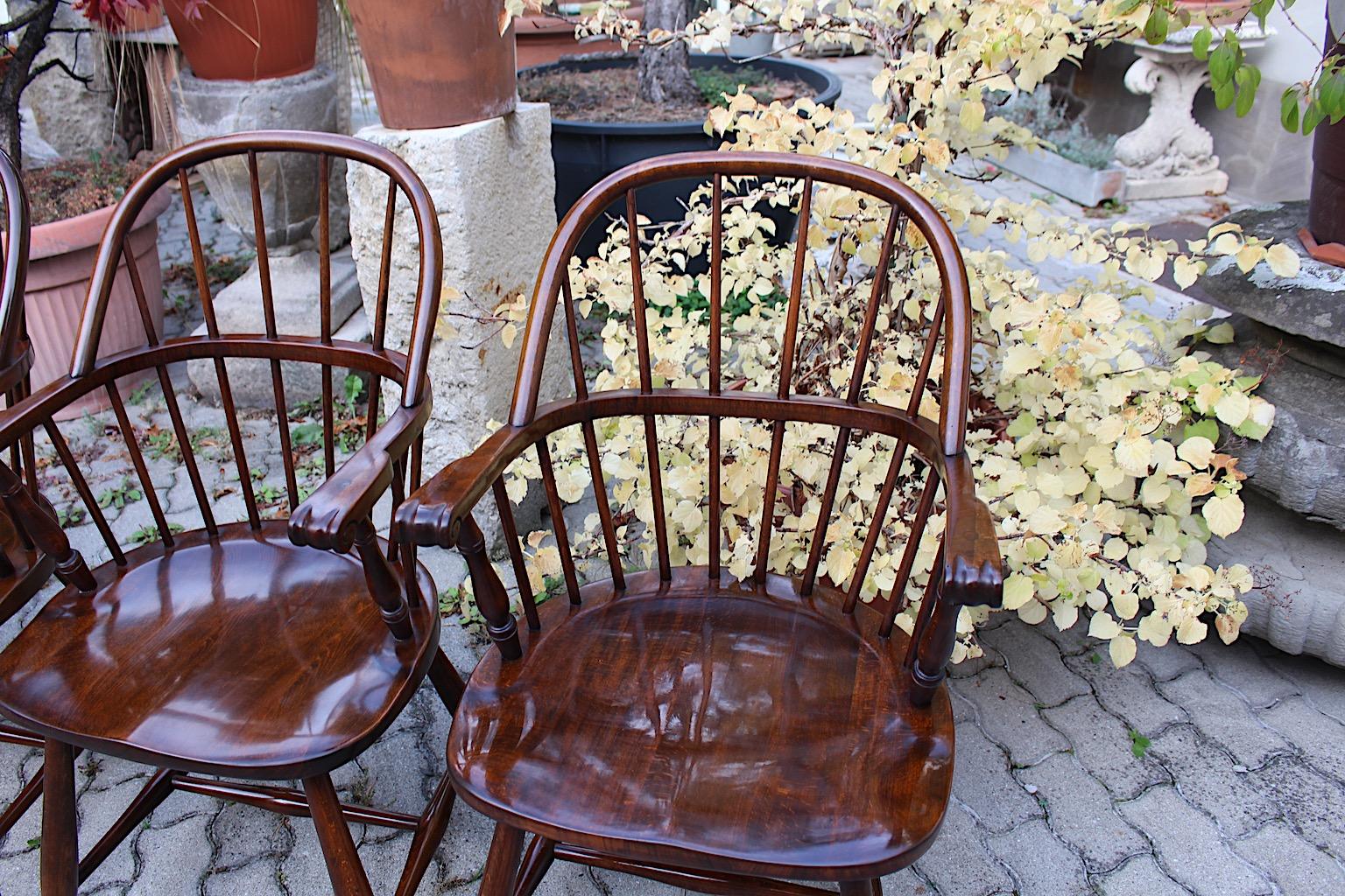 Art Deco Frank Josef Frank Thonet Vintage Chocolate Brown Quattro poltrone Windsor c1925 in vendita 8
