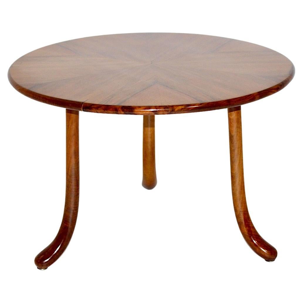 Art Deco Josef Frank Vintage Circular Walnut Sofa Table Side Table Vienna c 1925