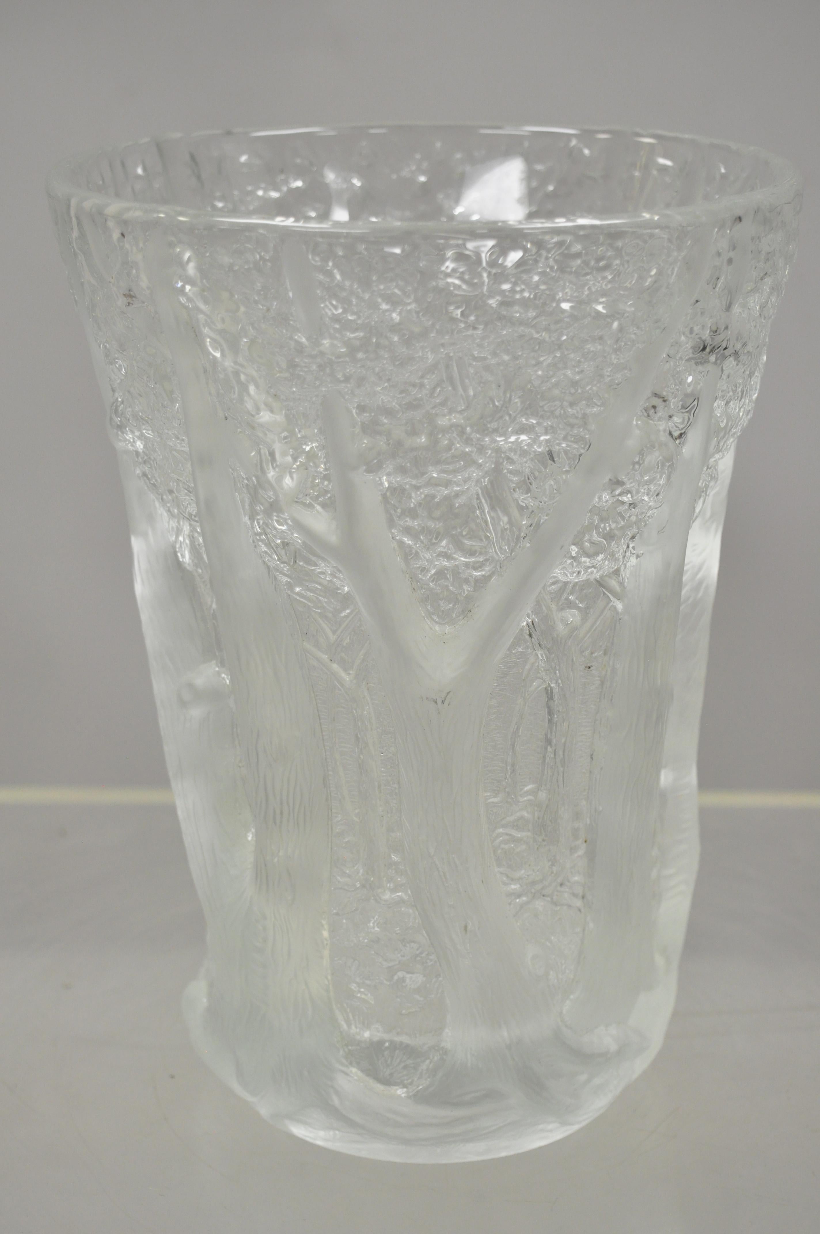 Art Deco Josef Inwald Dans La Foret Forest Trees Barolac Art Glass Vase In Good Condition For Sale In Philadelphia, PA