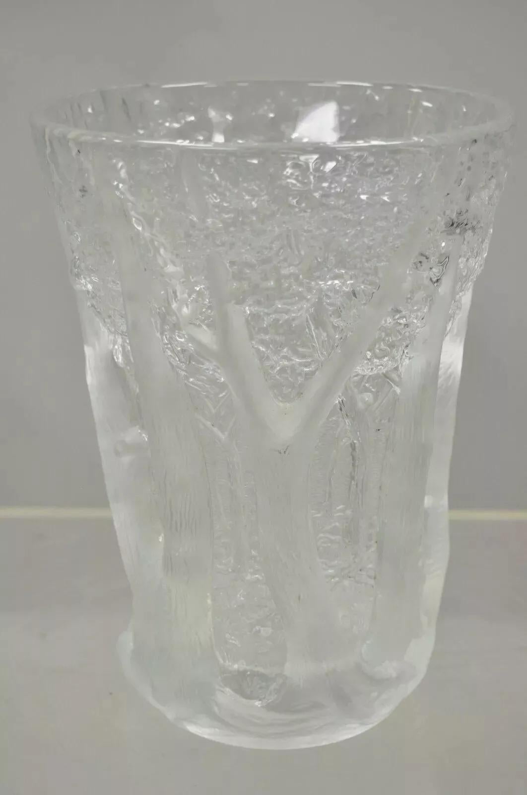 Vetro Vaso in vetro artistico Art Deco Josef Inwald Dans La Foret Alberi della foresta Barolac in vendita