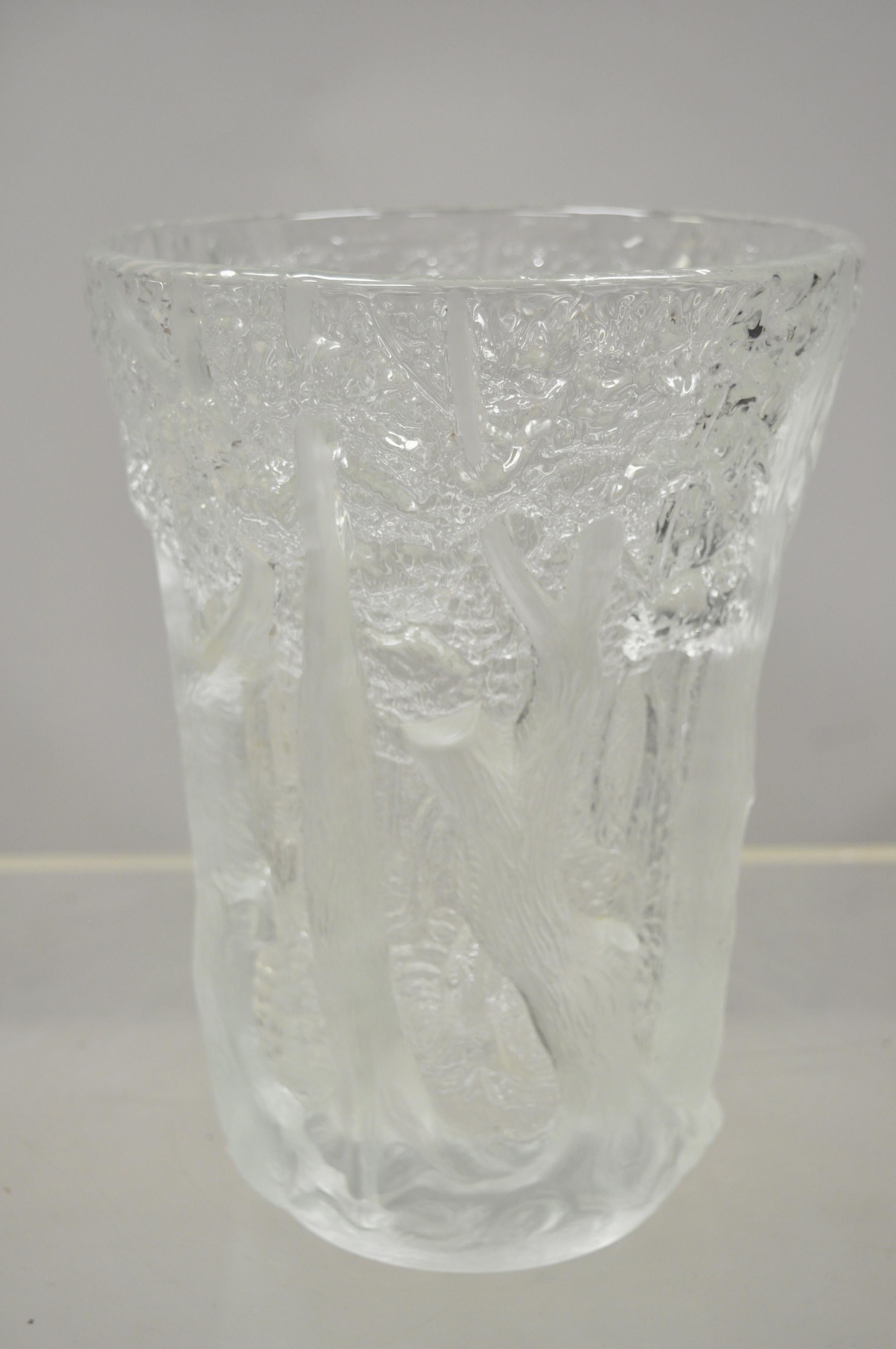 Art Deco Josef Inwald Dans La Foret Forest Trees Barolac Art Glass Vase For Sale 1