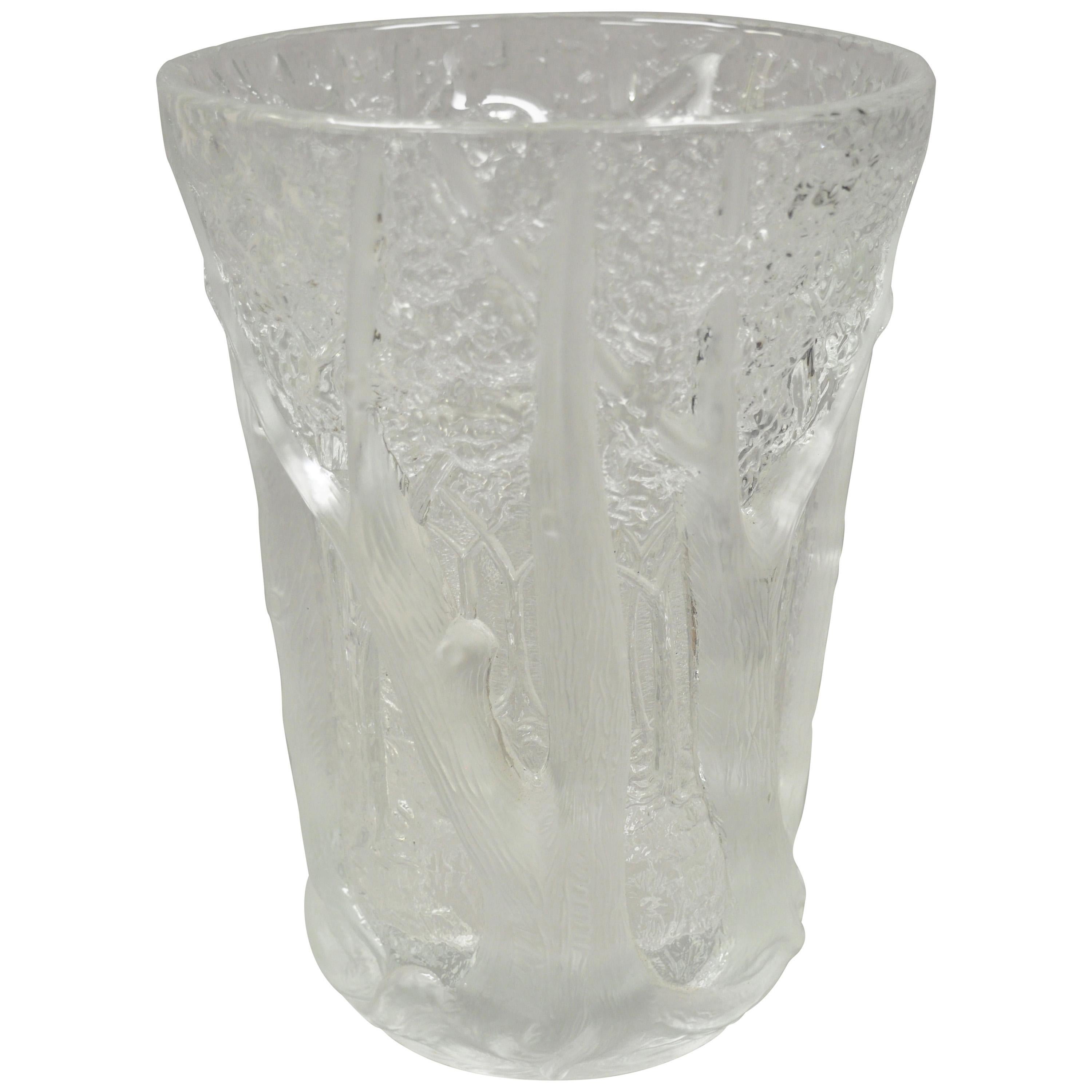Art Deco Josef Inwald Dans La Foret Forest Trees Barolac Art Glass Vase For Sale