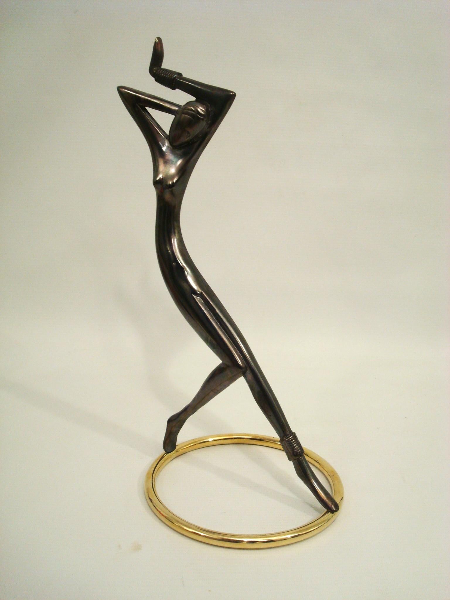 Art Deco Josephine Baker Brass Sculpture Hagenauer Dancer For Sale 5