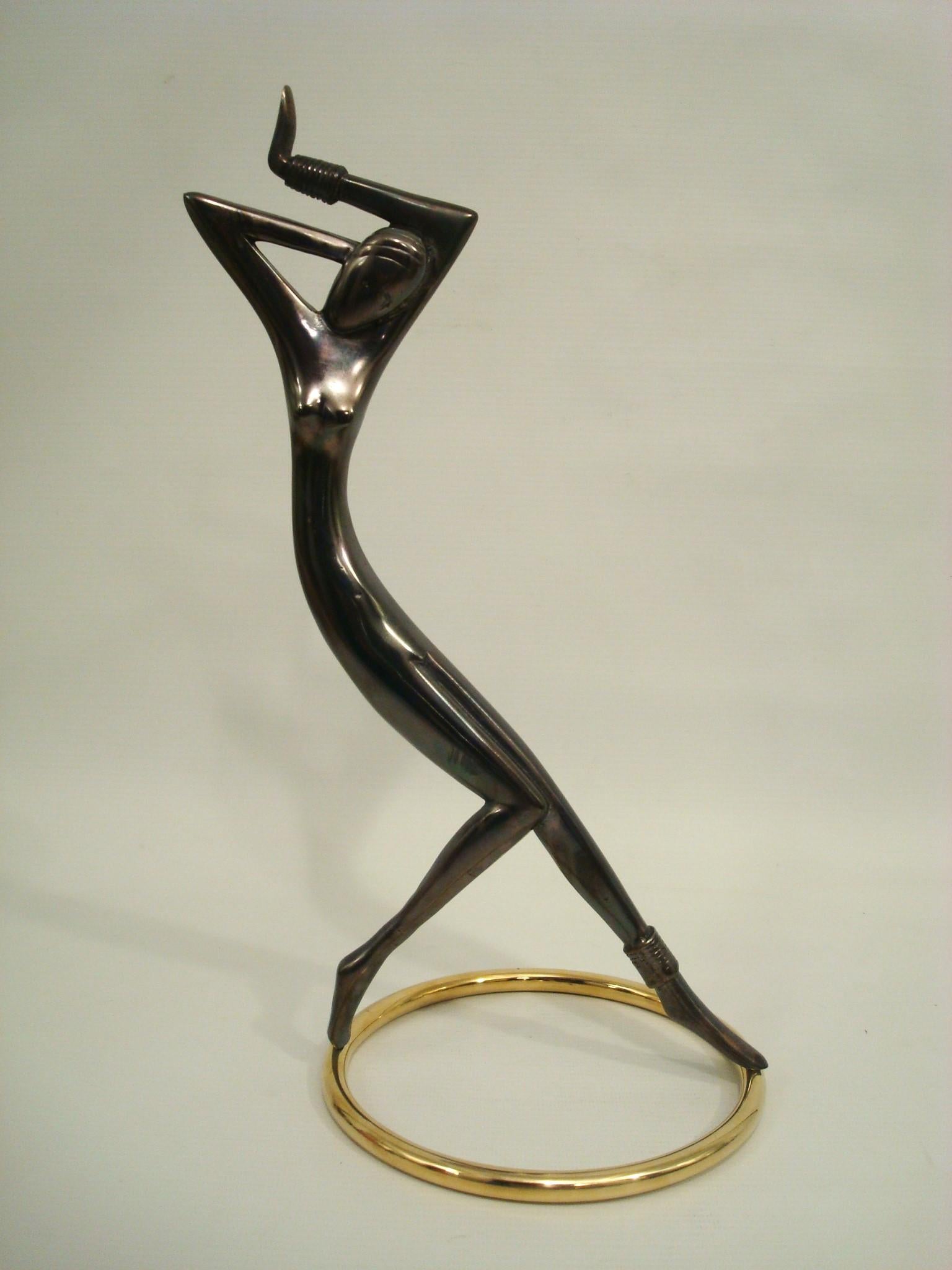 Art Deco Josephine Baker Brass Sculpture Hagenauer Dancer For Sale 6