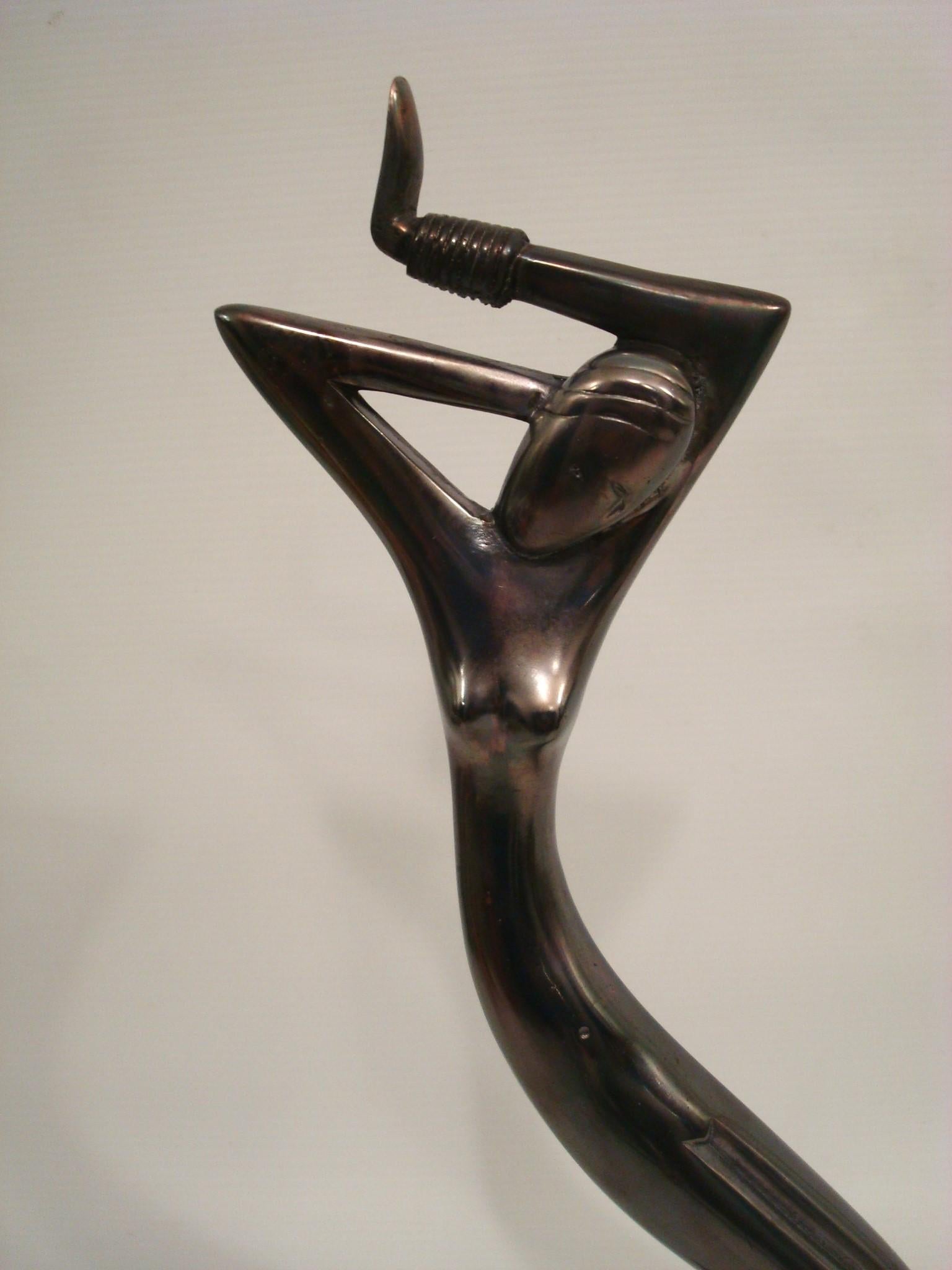 Art Deco Josephine Baker Brass Sculpture Hagenauer Dancer For Sale 1