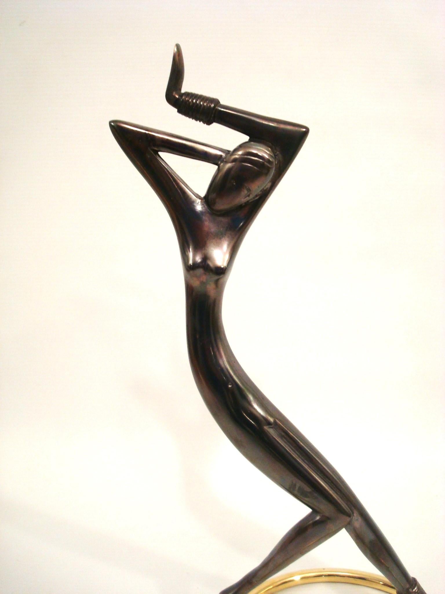 Art Deco Josephine Baker Brass Sculpture Hagenauer Dancer For Sale 3