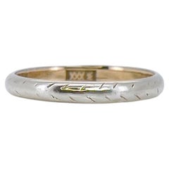 Art Deco JR Wood Two Tone Gold Ring, Vintage, Size 5.5