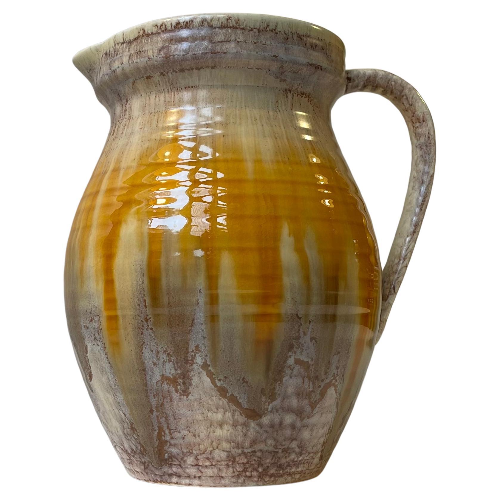Art Deco Jug in Yellow & Blonde Glazes, Sylvac England, 1930s In Good Condition For Sale In Esbjerg, DK