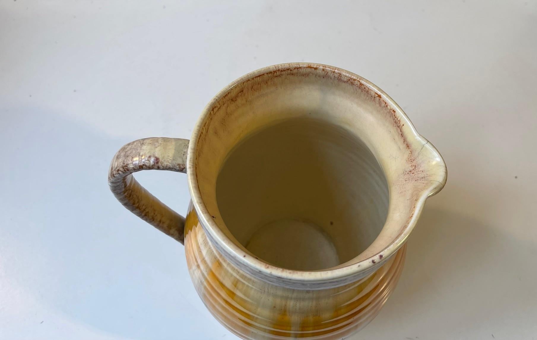 Mid-20th Century Art Deco Jug in Yellow & Blonde Glazes, Sylvac England, 1930s For Sale