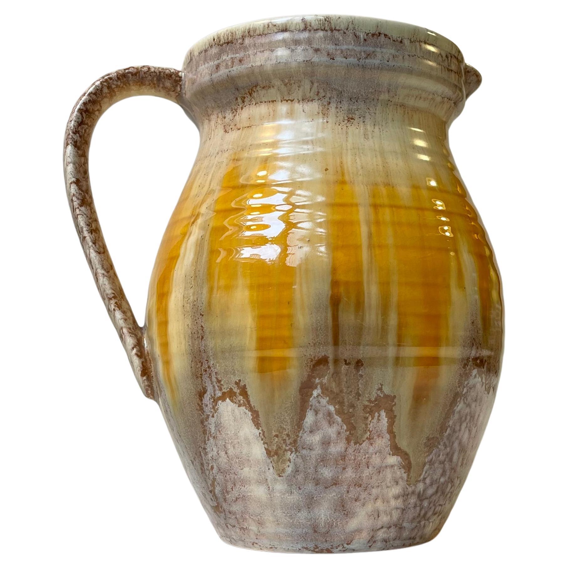 Art Deco Jug in Yellow & Blonde Glazes, Sylvac England, 1930s For Sale