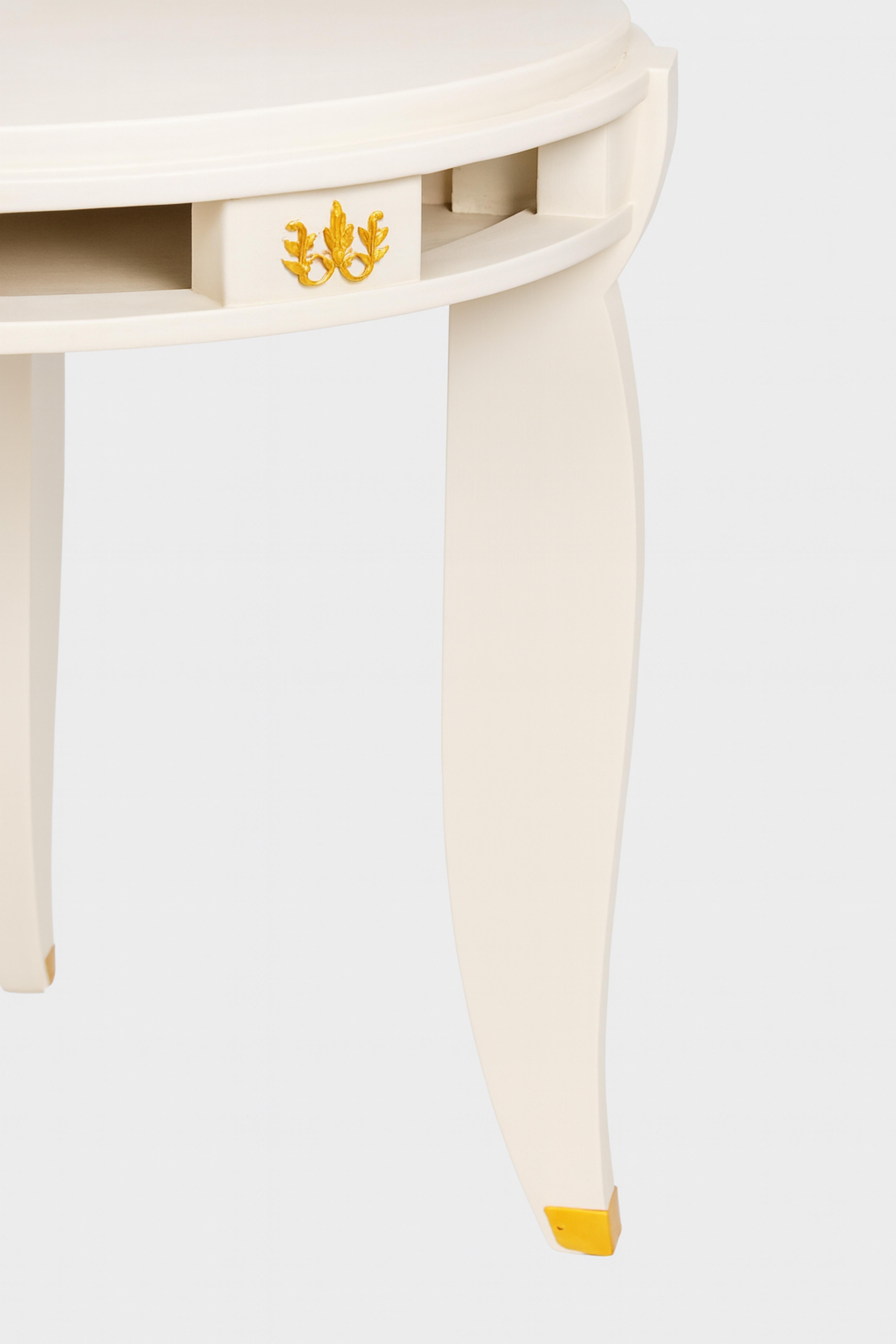 Art Deco Jules Leleu Off White Runder Tisch, 20. Jahrhundert im Angebot 1