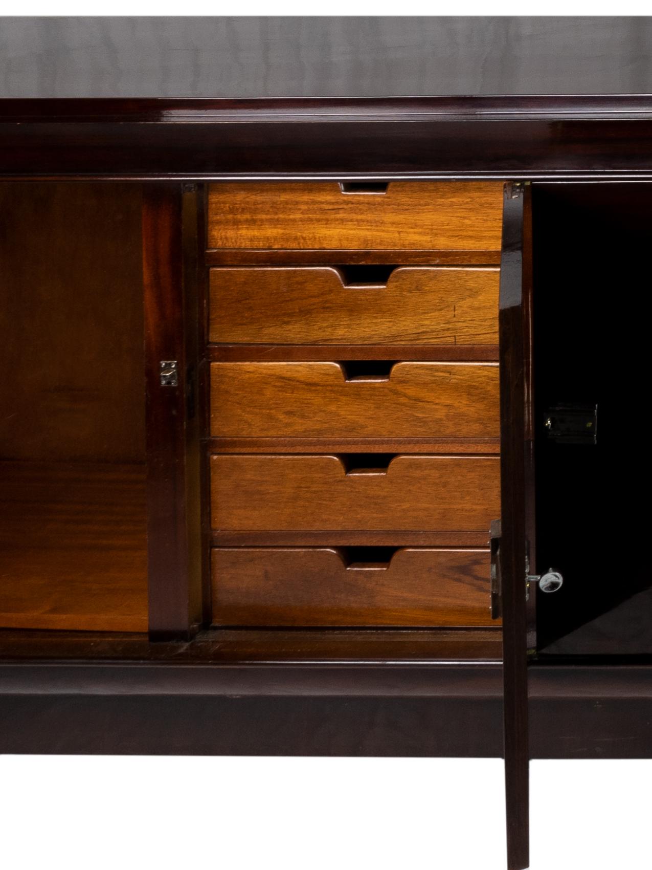 Metal Art Deco Jules Leleu Sideboard 20th Century For Sale