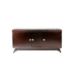 Art Deco Jules Leleu Sideboard, Three Doors Credenza, 20th Century
