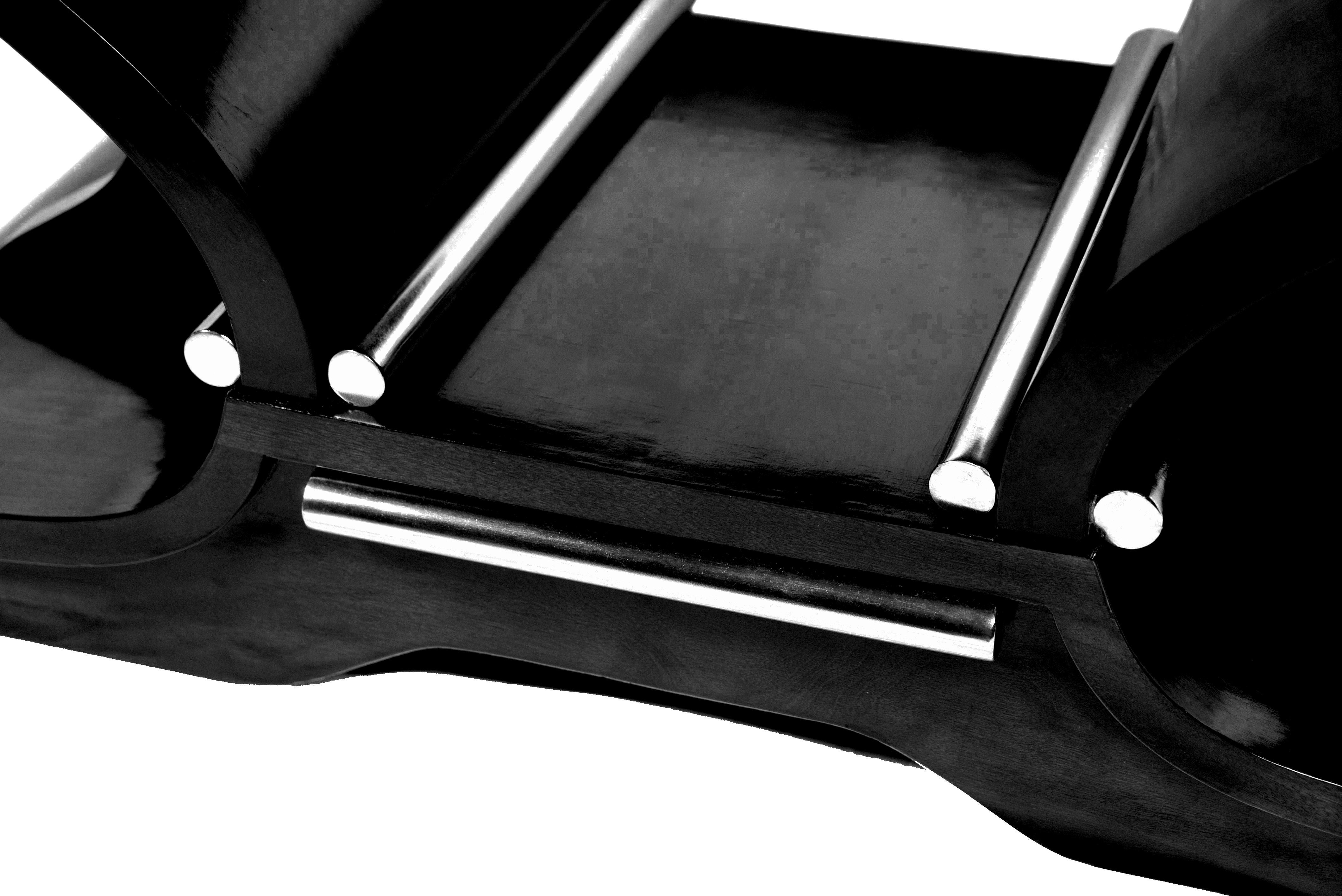 French Art Deco Jules Leleu Style Black Lacquer Dining Table, 1930s (20th Century) For Sale