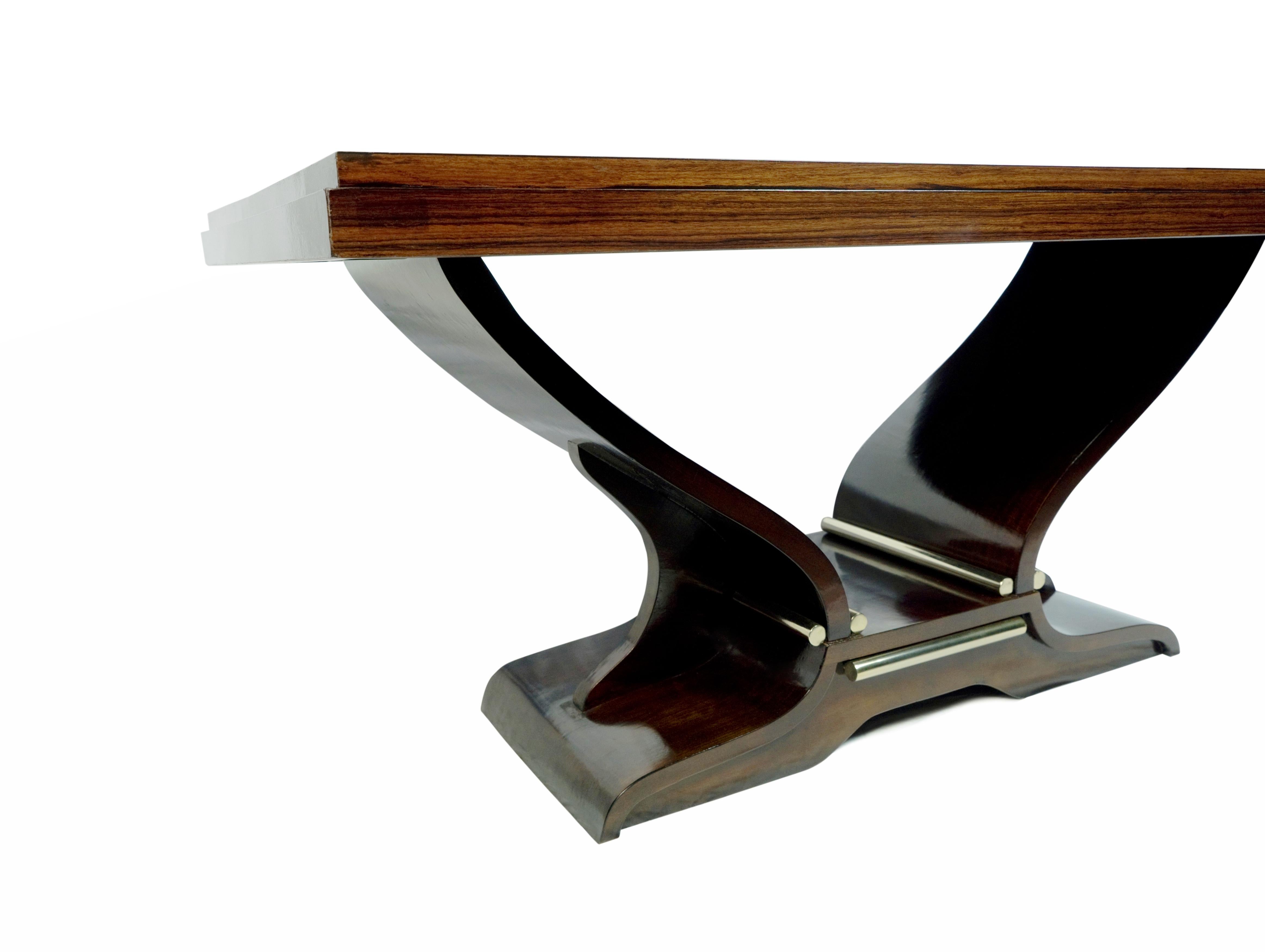 20ième siècle Table de salle à manger Art Déco de style Jules Leleu, années 1930 (20e siècle) en vente