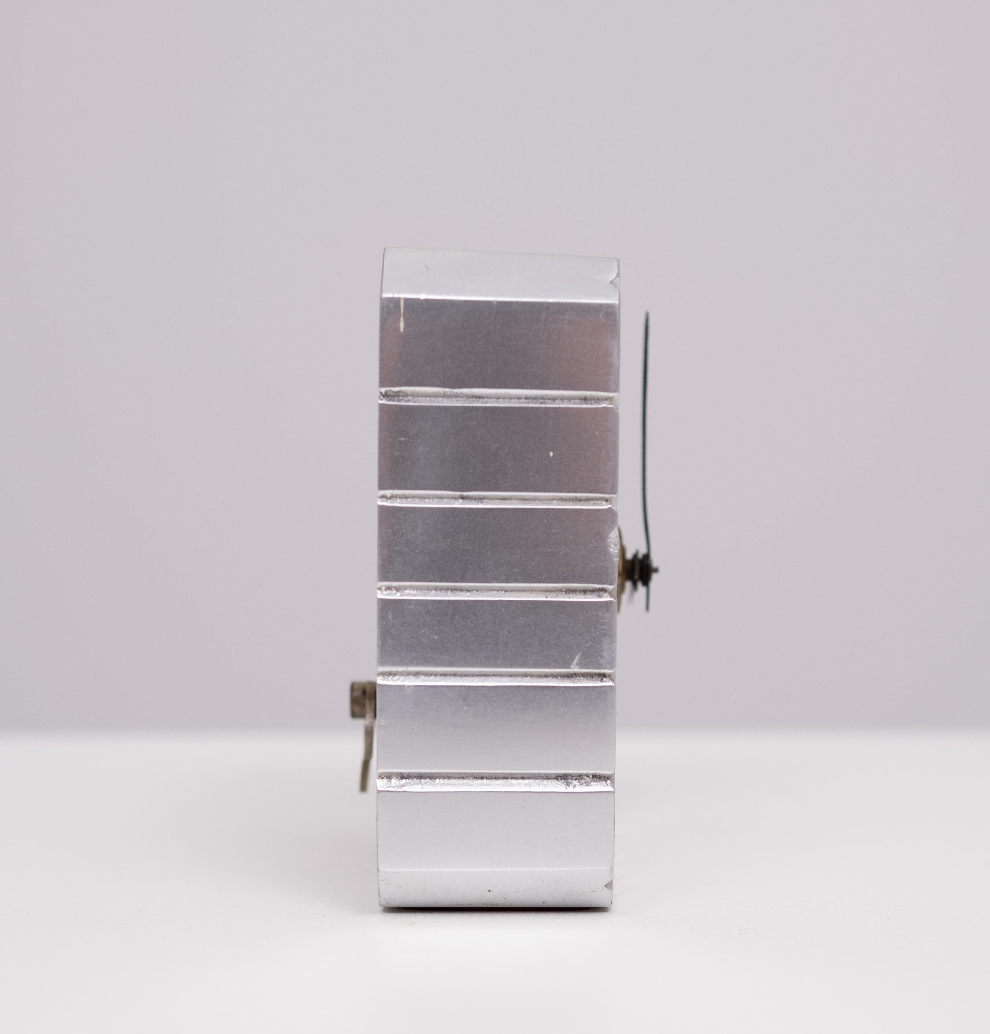 Art Deco Junghans  Aluminum Table Clock  Germany For Sale 5