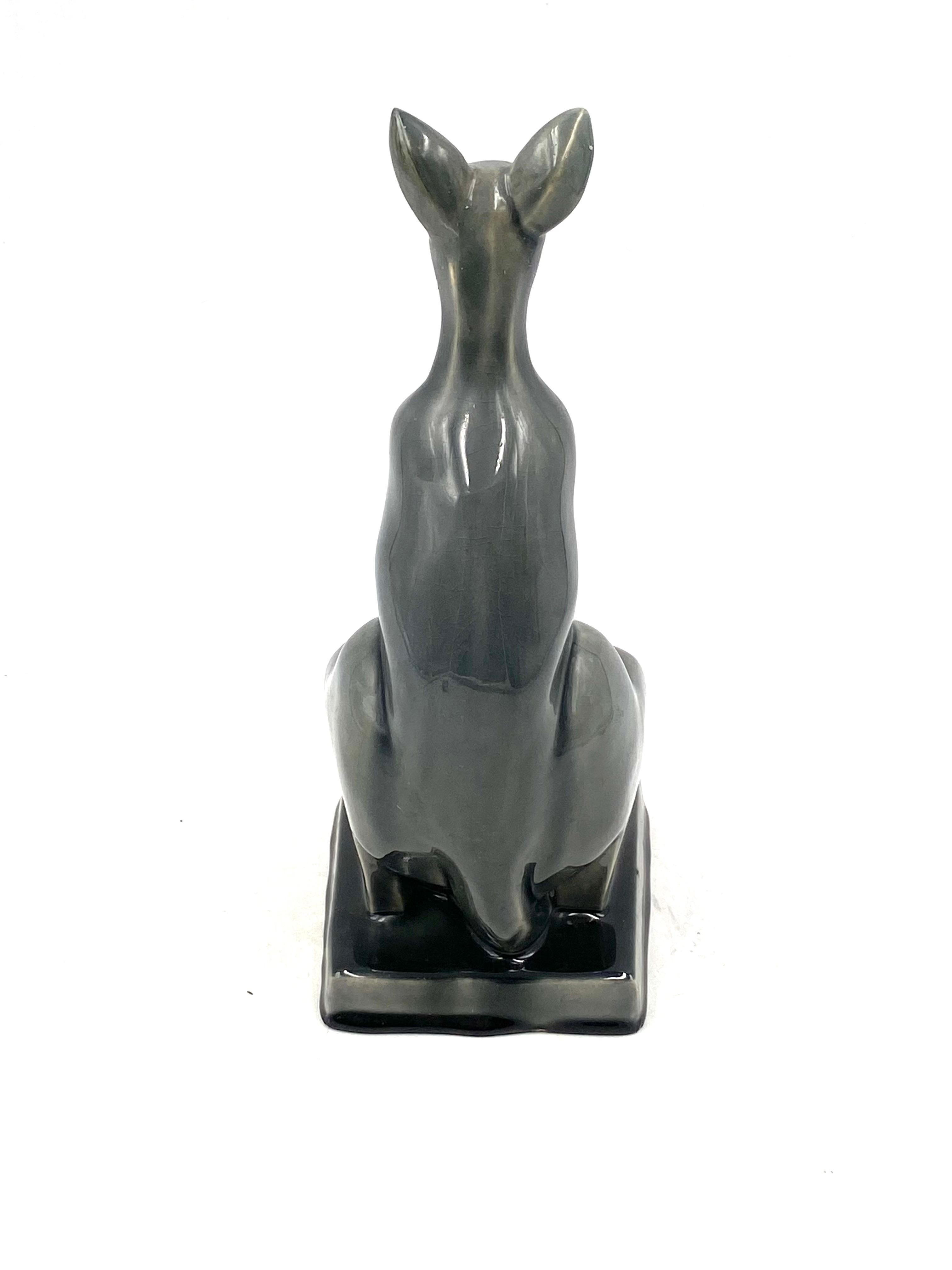 Art Deco Kangaroo ceramic vide poche, Aladin France 1940s For Sale 11