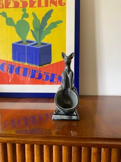 Art Deco Kangaroo ceramic vide poche, Aladin France 1940s