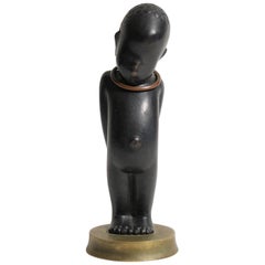 Art Deco Karl Hagenauer Vienna Austria Bronze African Child Figurine Sculpture