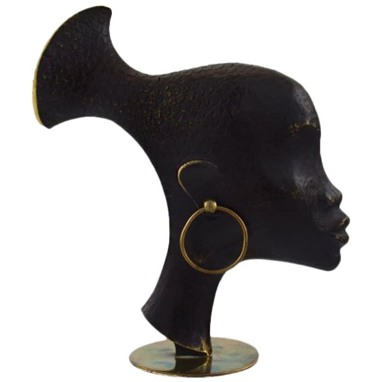Art Deco Karl Hagenauer Vienna Austria Bronze African Figurine Sculpture