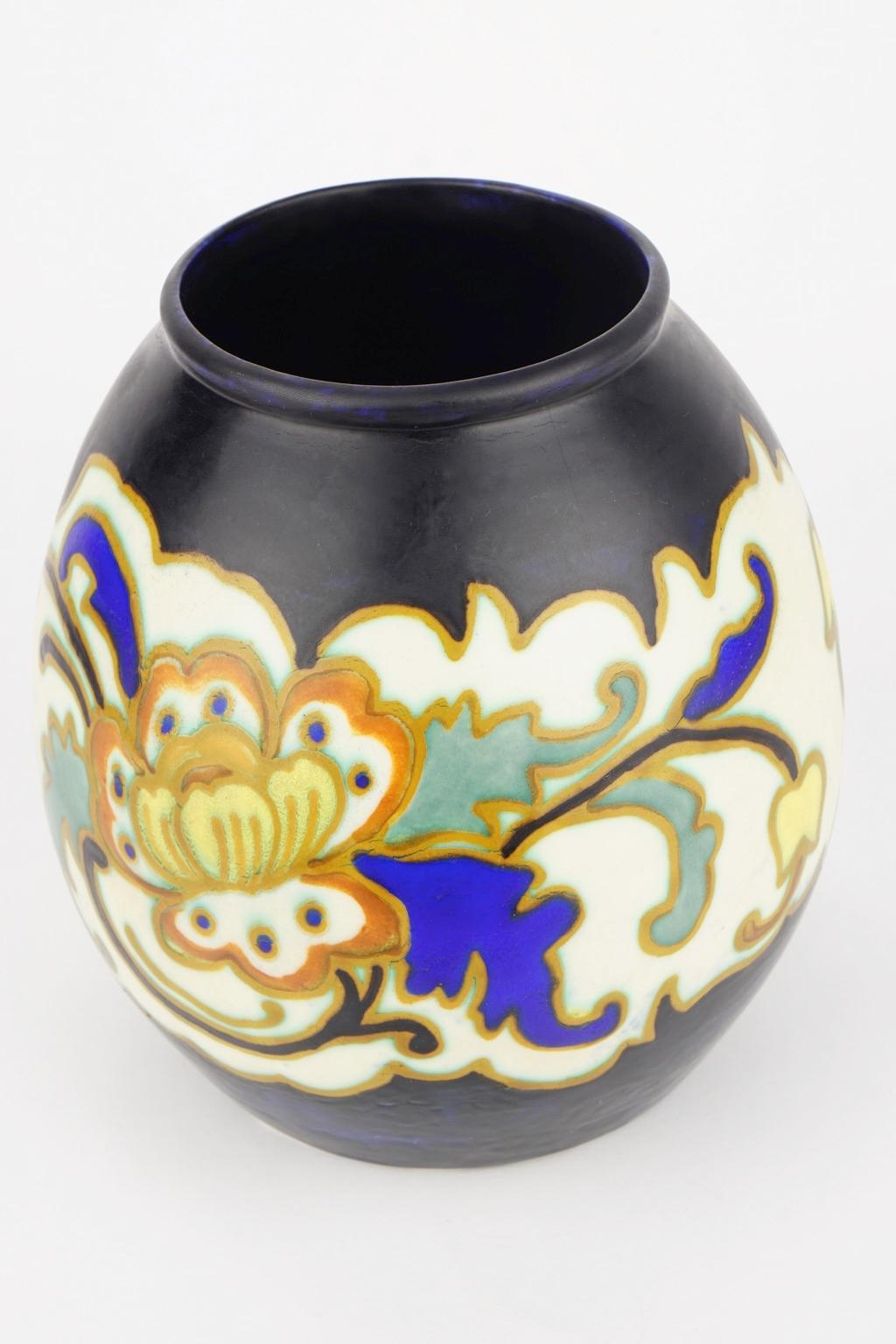Art Deco Keramis Boch Matt Enameled Vase For Sale 4