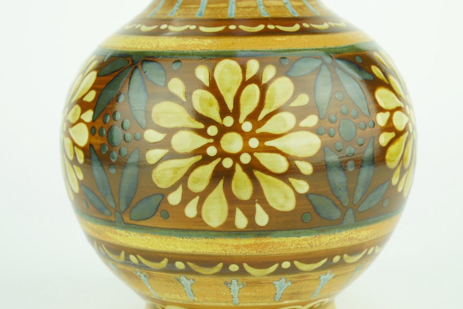 Belgian Art Deco Keramis Boch Orange Vase For Sale